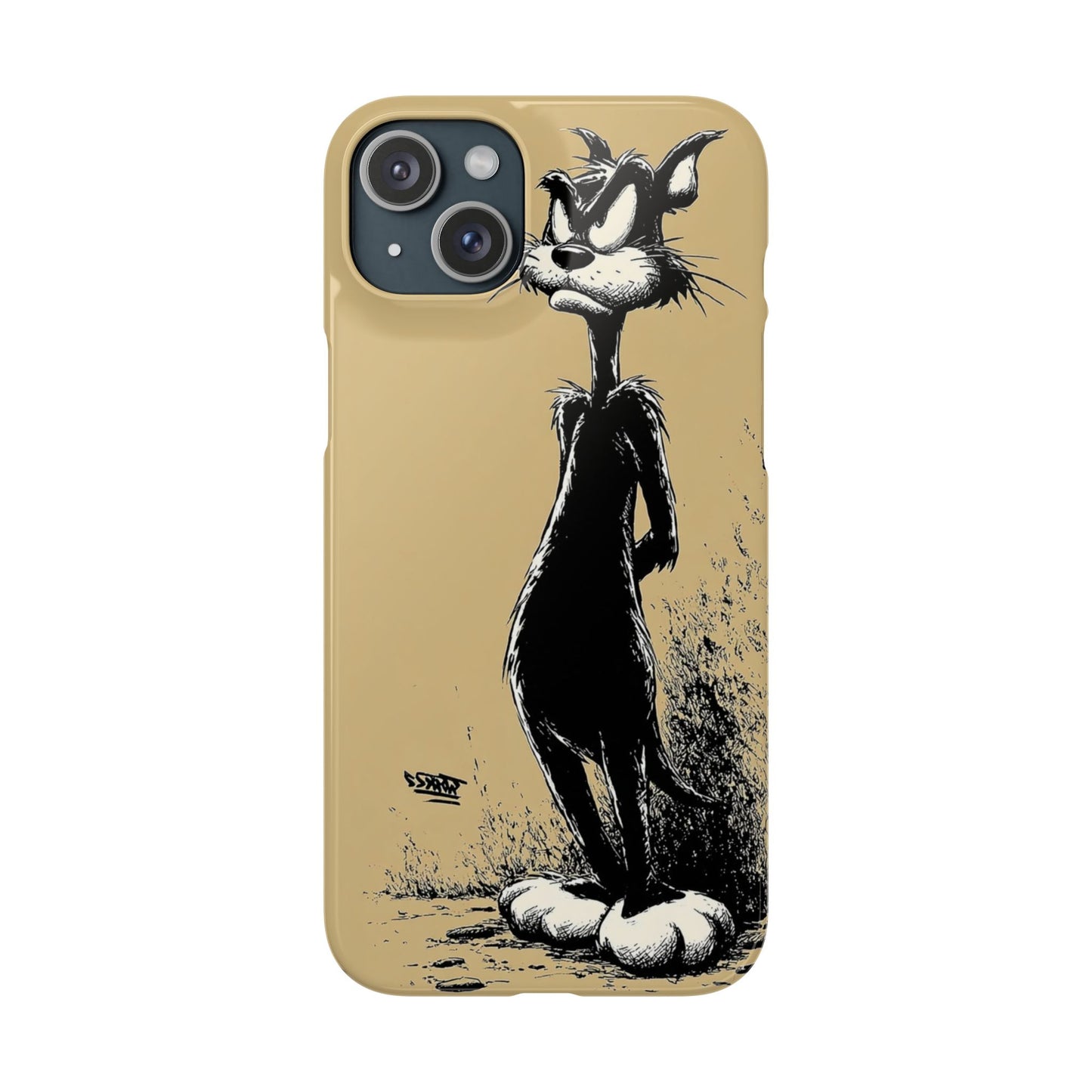 Whimsical Cartoon Snap Case, Fun Phone Cover, Unique Gift for Cat Lovers, Vibrant Art Case, Ideal for Birthdays