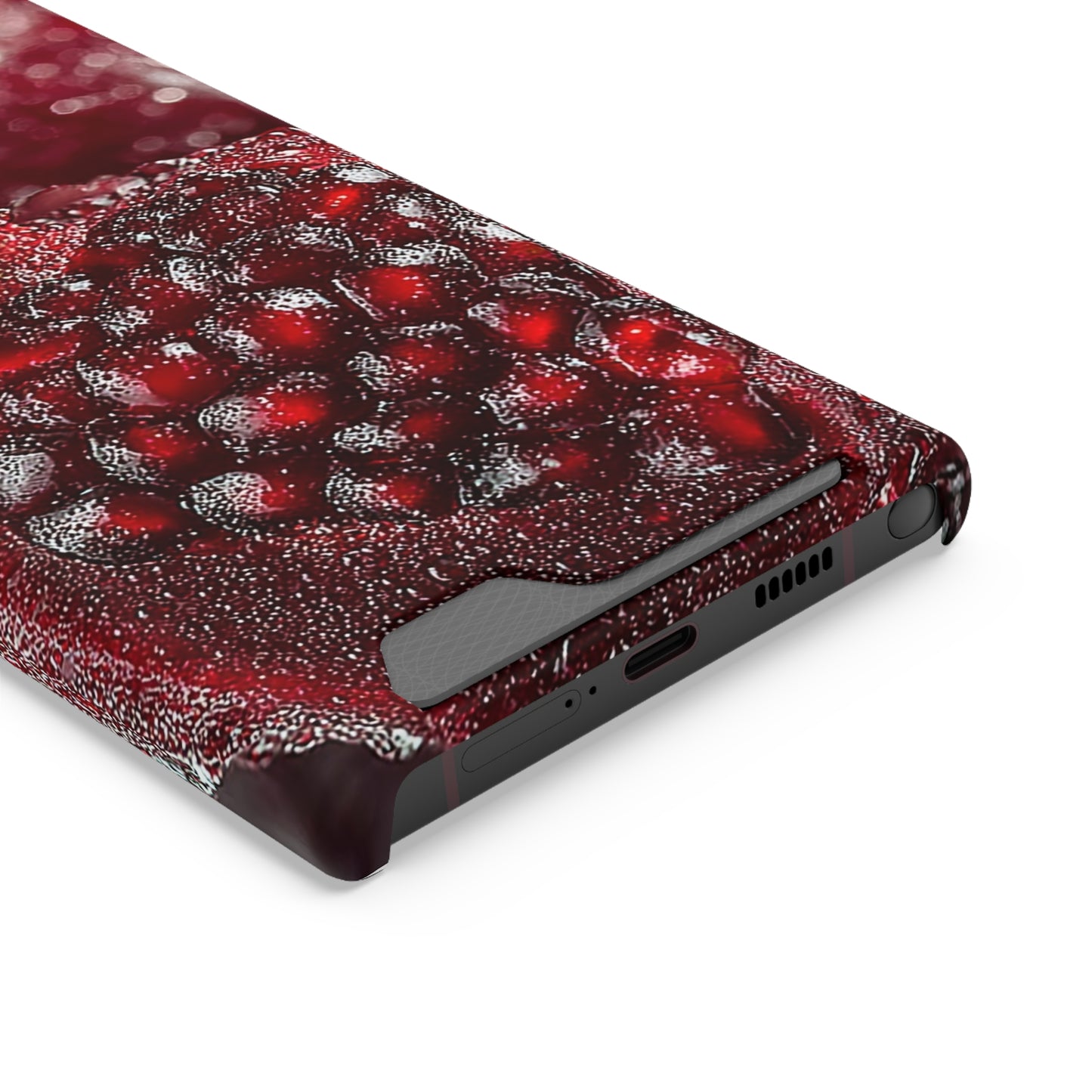 Pomegranate Phone Case with Card Holder, Durable Cover for Vegan Lovers, Fun Gift for Fruit Enthusiasts, Cute Accessory for Everyday Use
