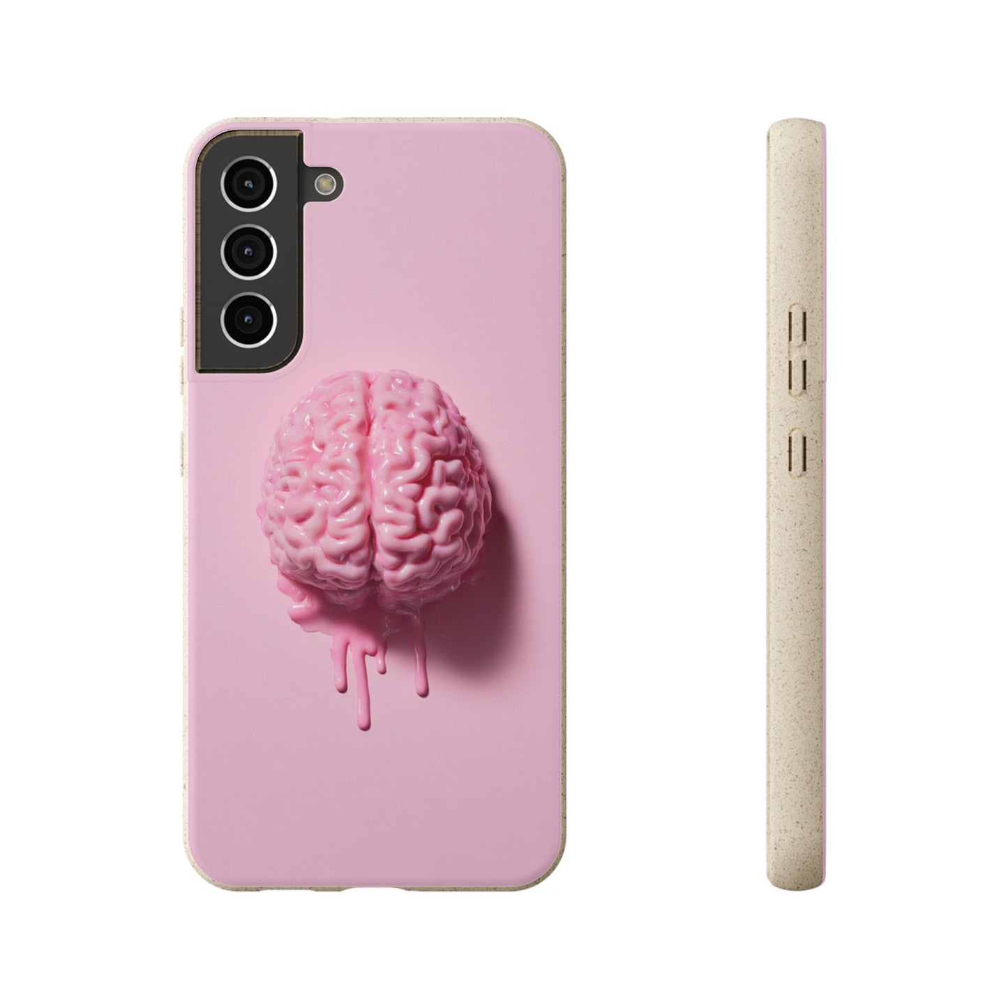 Eco-Friendly Brain Design Phone Case, Biodegradable Phone Cover, Unique Gift for Tech Lovers, Sustainable Accessory, Cute Phone Case