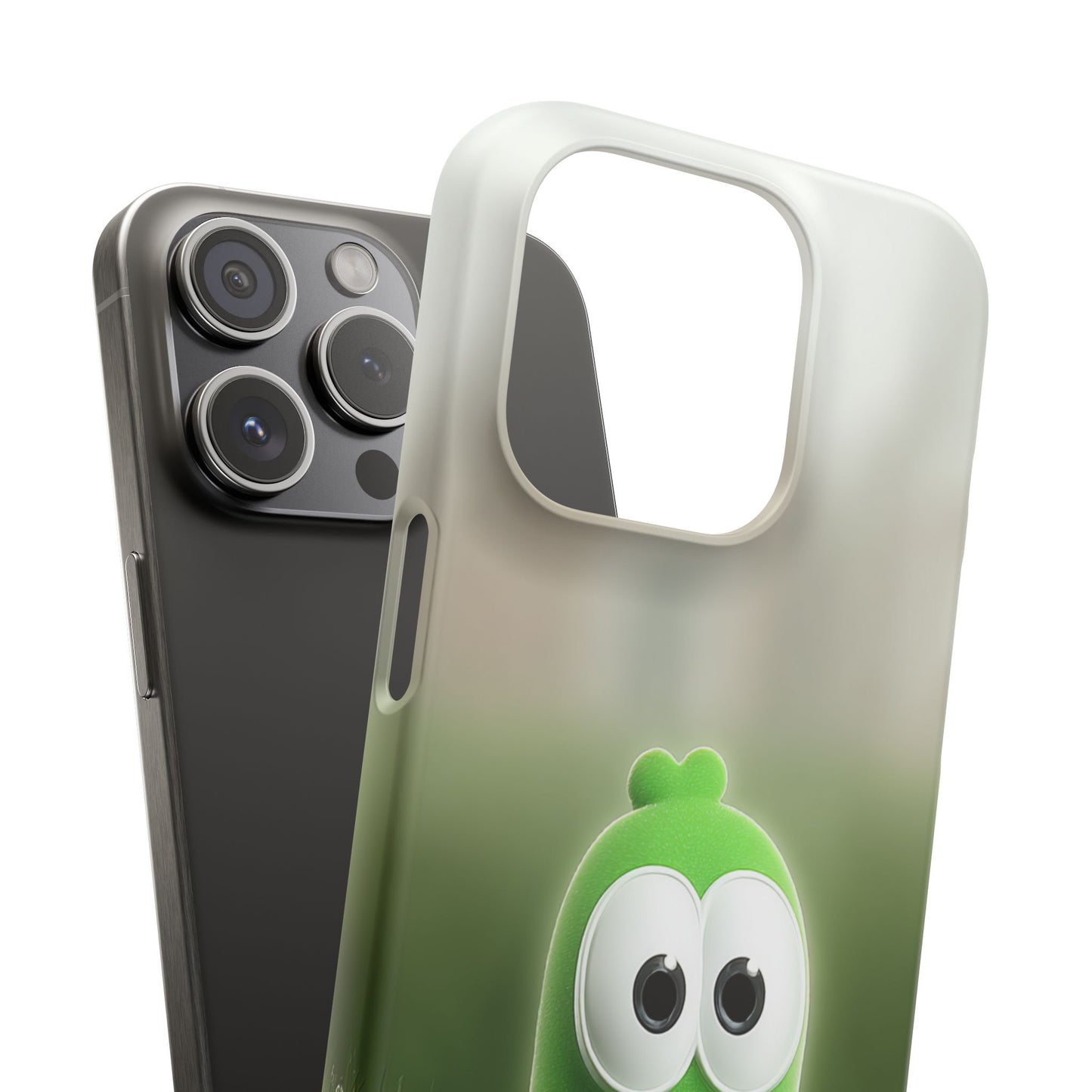Cute Green Creature Phone Case, Snap Cases, Green Monster Phone Cover, Fun Phone Accessory, Playful Gift for Kids