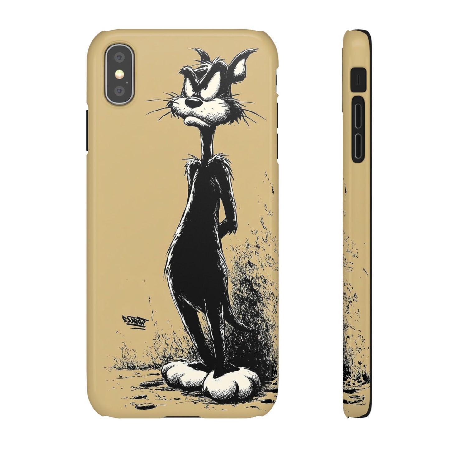 Whimsical Cartoon Snap Case, Fun Phone Cover, Unique Gift for Cat Lovers, Vibrant Art Case, Ideal for Birthdays