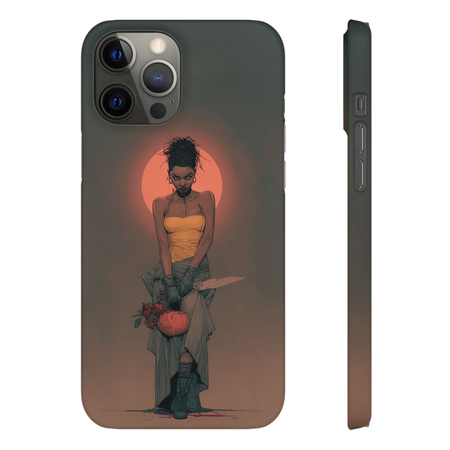 Creepy Vampire Girl Snap Case, Halloween Style iPhone Samsung Cover, Spooky Gothic Phone Accessories, Scary Horror Character Device