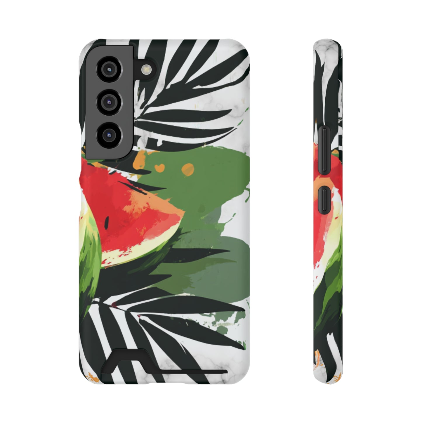 Tropical Phone Case with Card Holder, Floral Smartphone Cover, Summery Accessory, Gift for Beach Lovers, Vacation Essentials