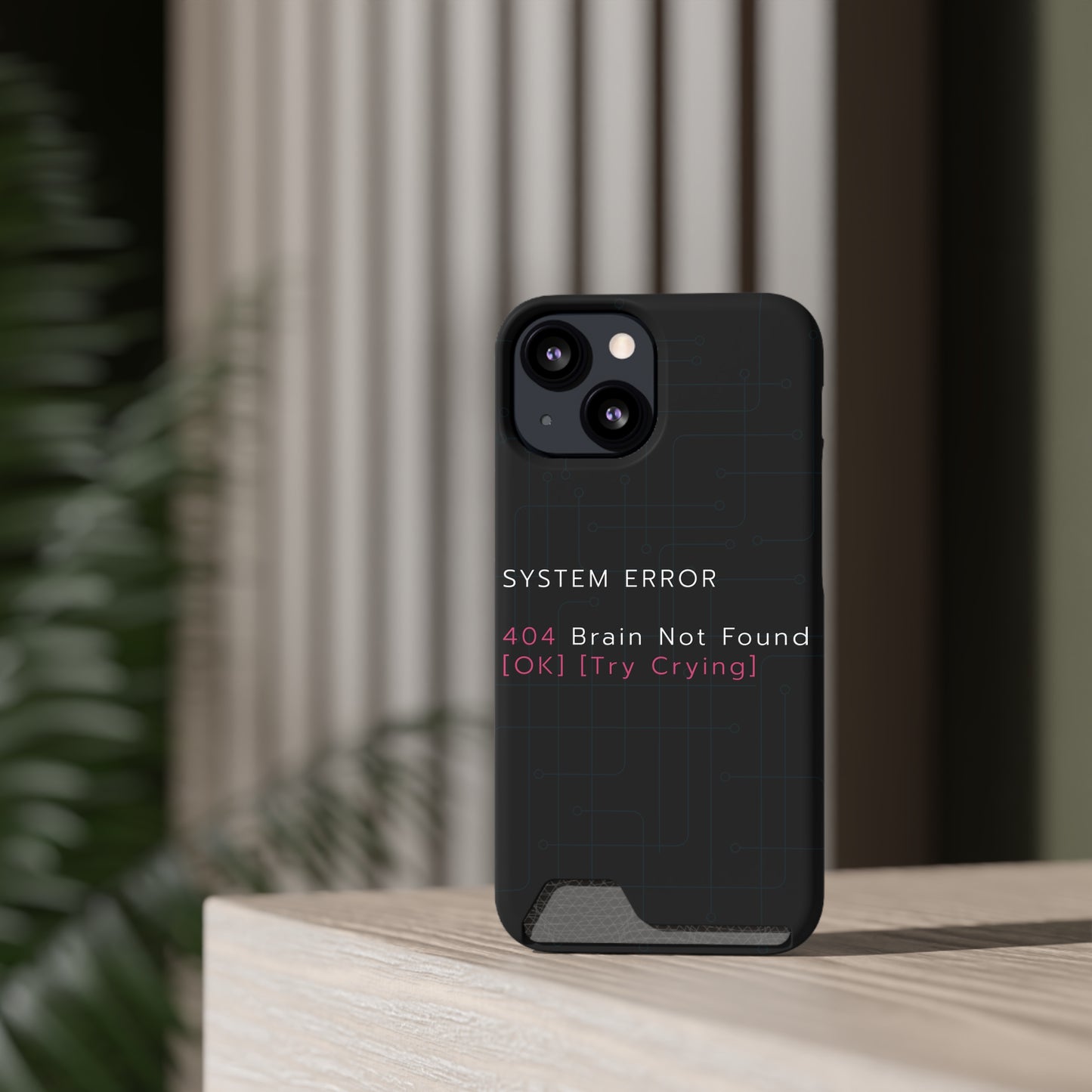 Techy Phone Case with Card Holder, Trendy Gadget Accessory, Cool Gift for Tech Lovers, Phone Protection, Modern Design for Everyday Use