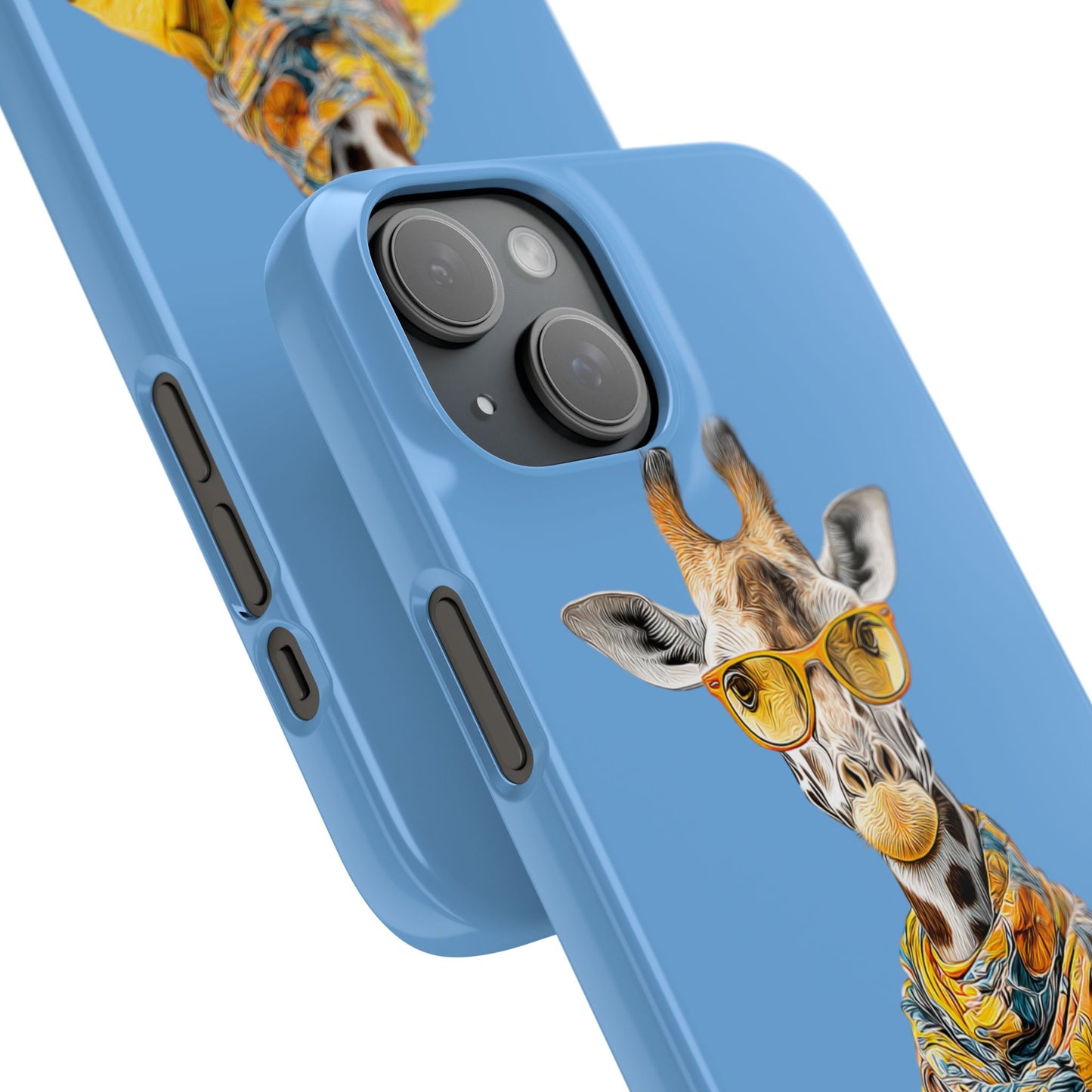 Giraffe Blue Snap Case Phone Cover for Animal Lover Iphone and Samsung models