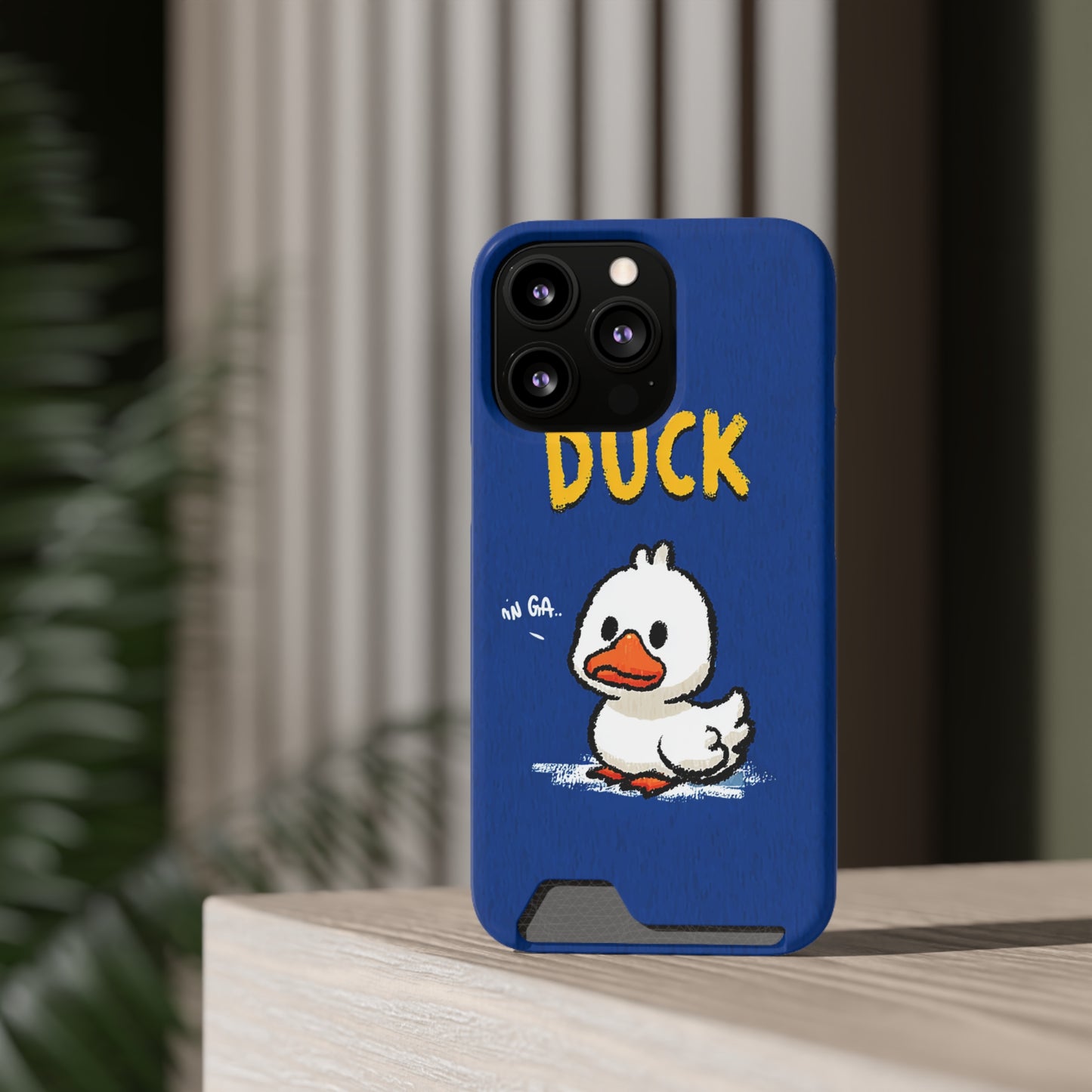 Cute Duck Phone Case with Card Holder | Stylish Cell Accessory for Animal Lovers, Gifts for Kids, Birthday, Everyday Use