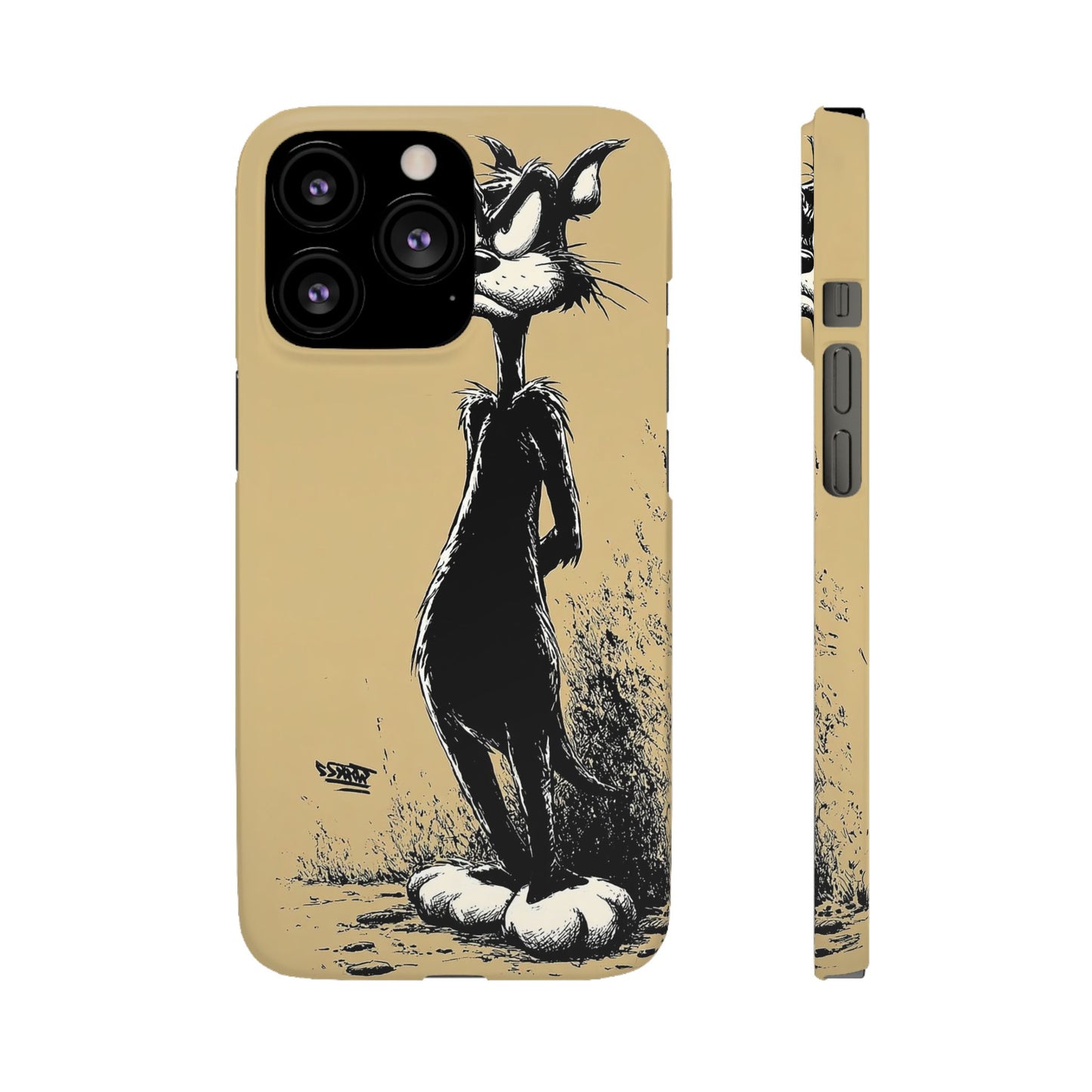 Whimsical Cartoon Snap Case, Fun Phone Cover, Unique Gift for Cat Lovers, Vibrant Art Case, Ideal for Birthdays