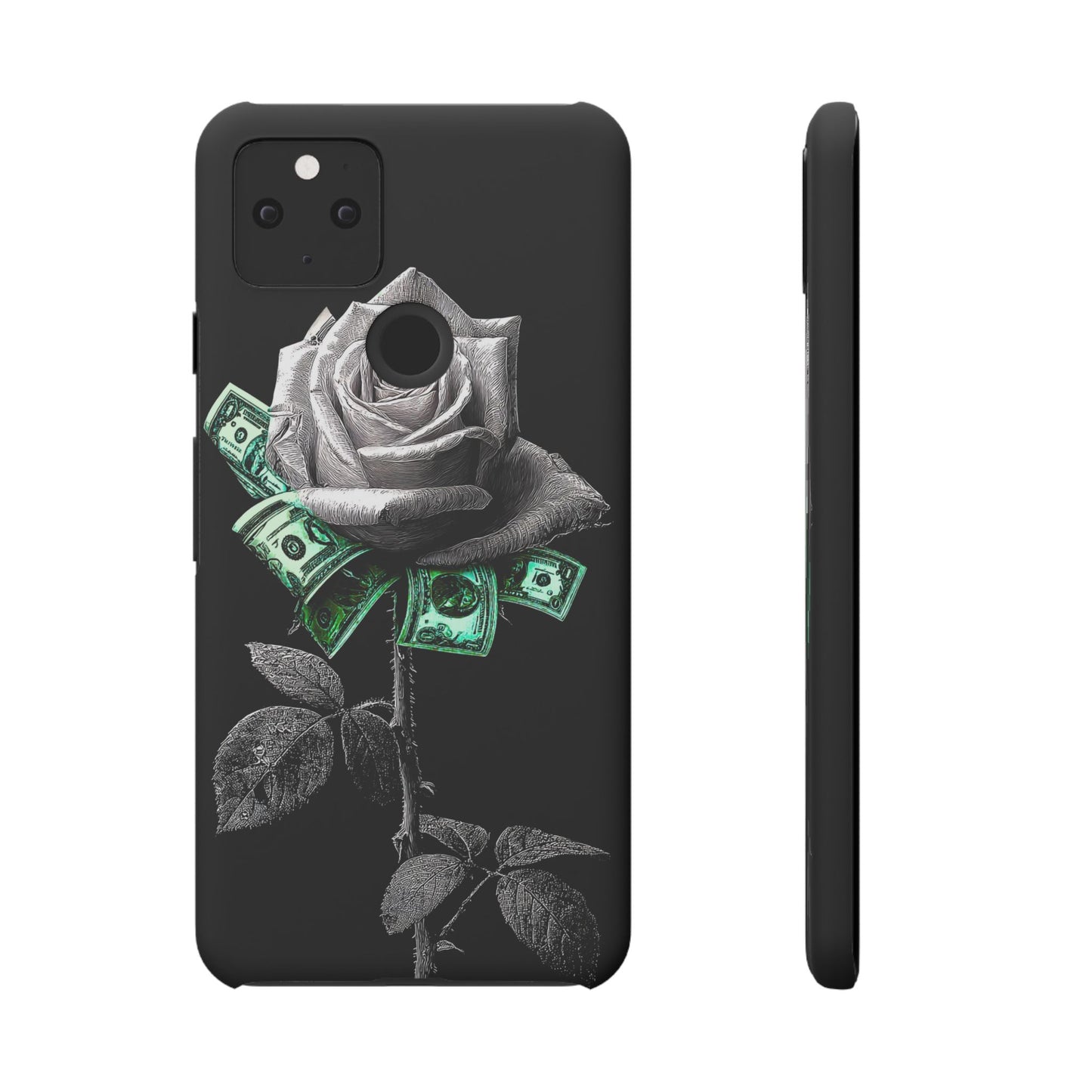 Stylish Rose & Money Snap Case - Floral Phone Protection, Trendy Gift for Him/Her, Birthday Present, Accessories for Teens
