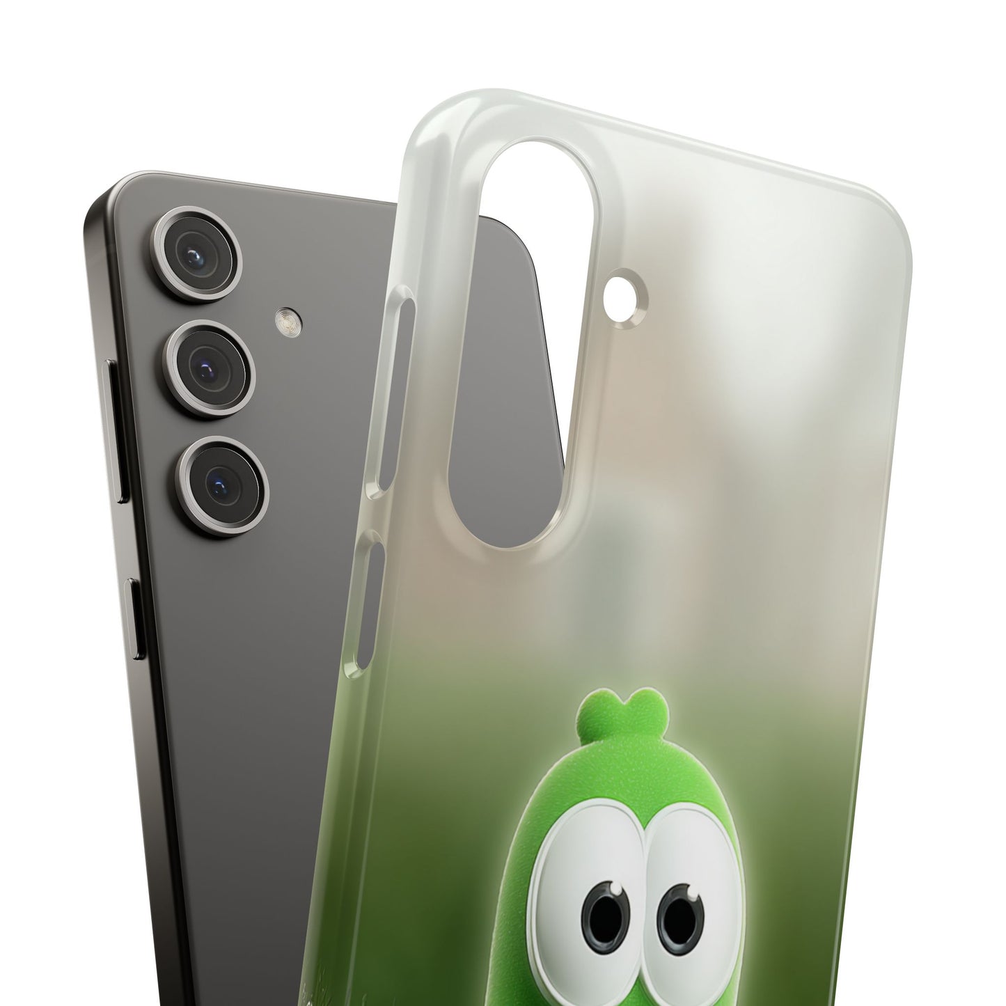 Cute Green Creature Phone Case, Snap Cases, Green Monster Phone Cover, Fun Phone Accessory, Playful Gift for Kids