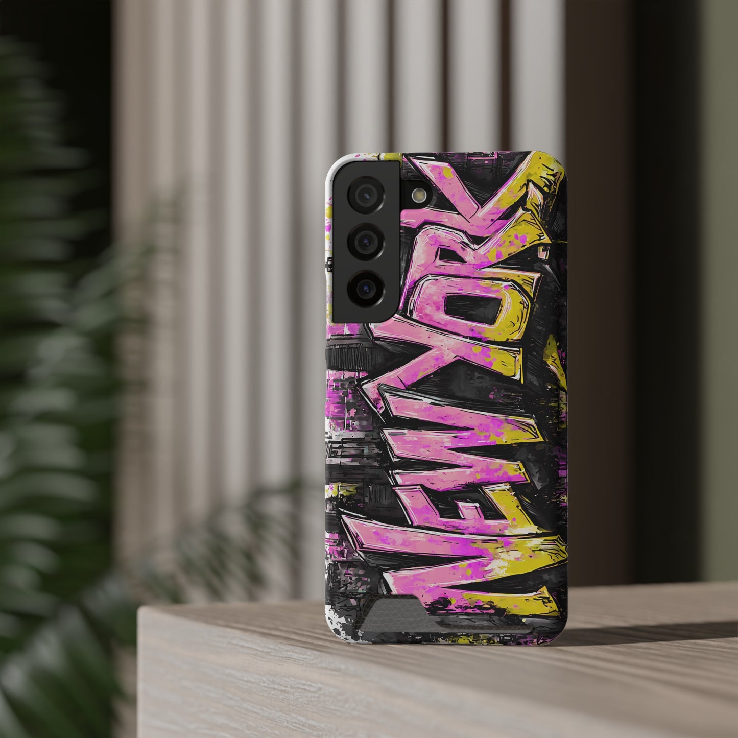 Urban Graffiti Phone Case with Card Holder, NY Street Art Phone Protection, Trendy Accessory, Gifts for City Lovers, Unique Tech Gift
