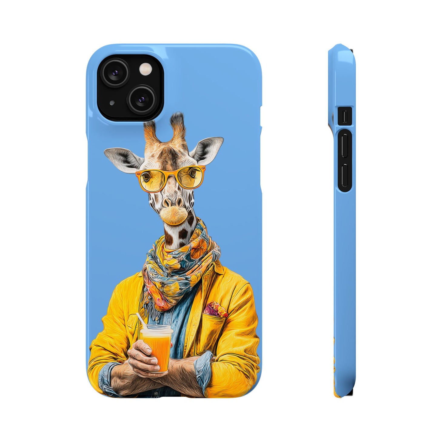 Giraffe Blue Snap Case Phone Cover for Animal Lover Iphone and Samsung models