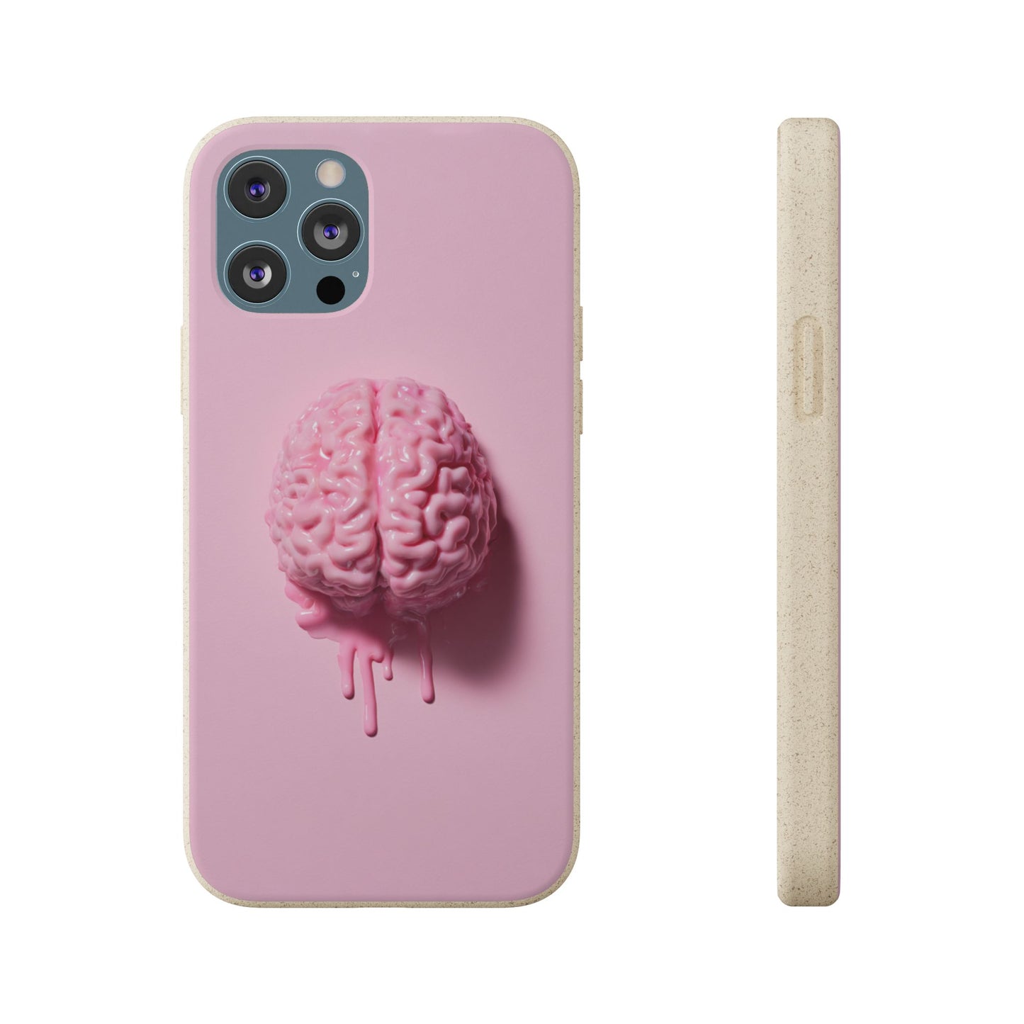 Eco-Friendly Brain Design Phone Case, Biodegradable Phone Cover, Unique Gift for Tech Lovers, Sustainable Accessory, Cute Phone Case
