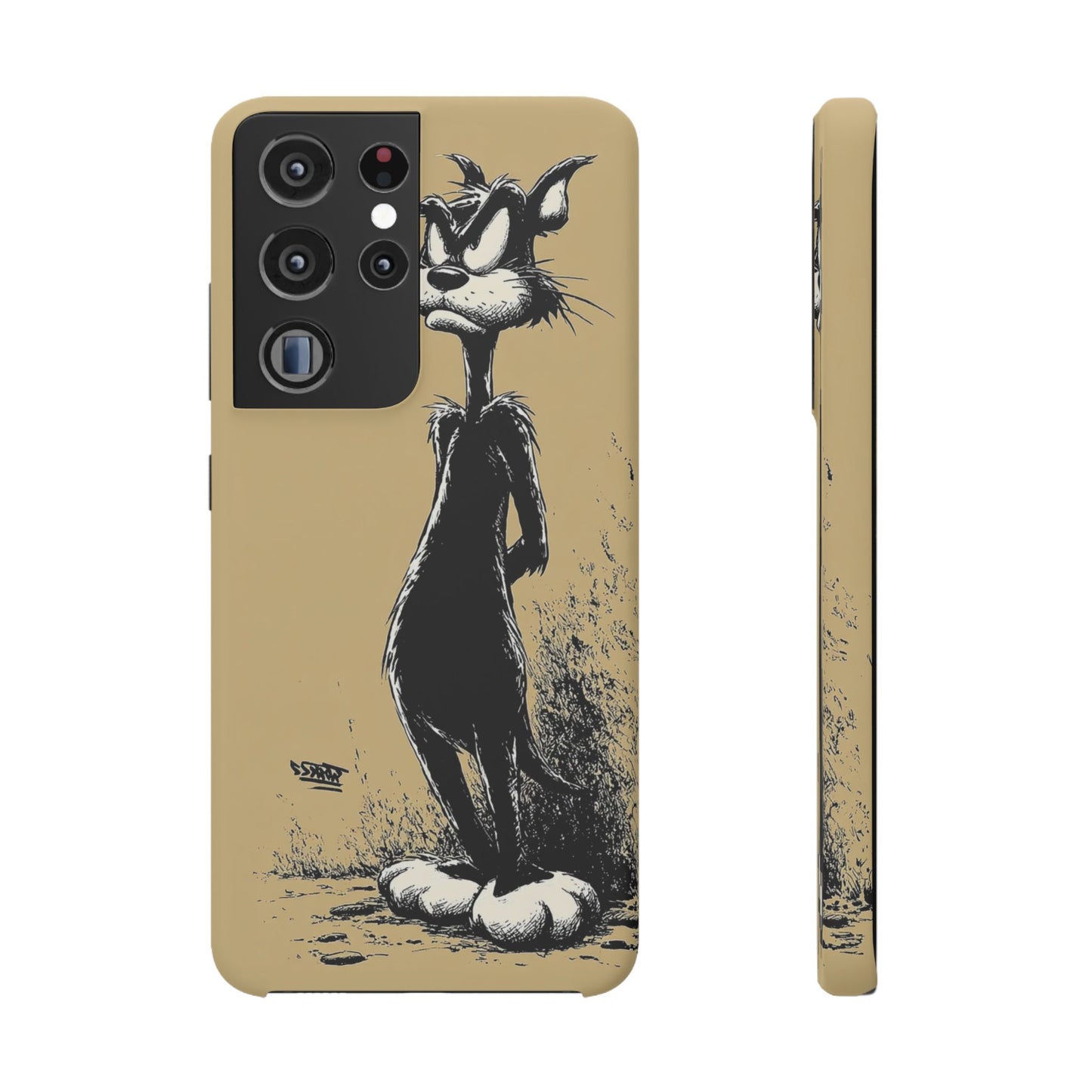 Whimsical Cartoon Snap Case, Fun Phone Cover, Unique Gift for Cat Lovers, Vibrant Art Case, Ideal for Birthdays