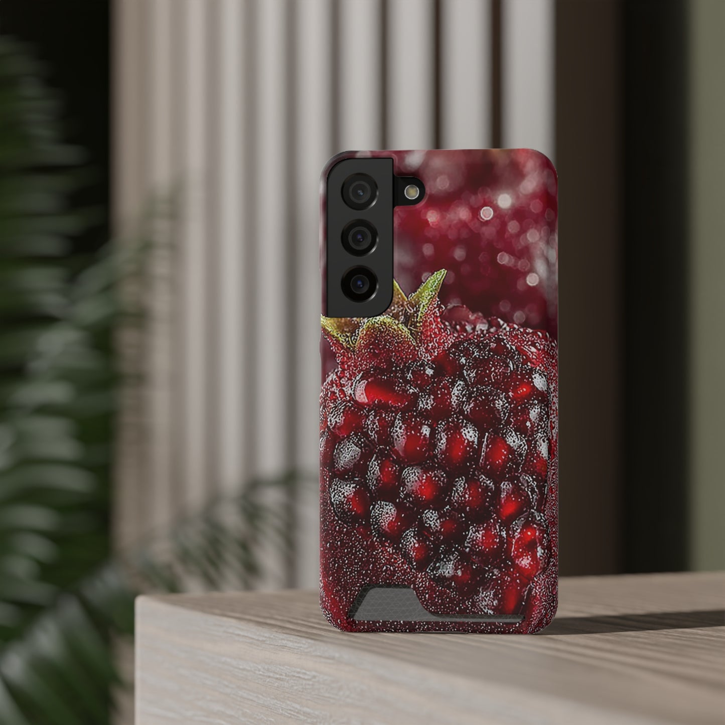 Pomegranate Phone Case with Card Holder, Durable Cover for Vegan Lovers, Fun Gift for Fruit Enthusiasts, Cute Accessory for Everyday Use
