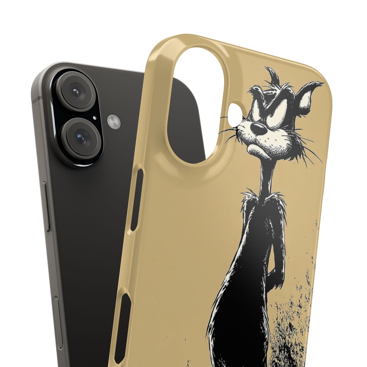 Whimsical Cartoon Snap Case, Fun Phone Cover, Unique Gift for Cat Lovers, Vibrant Art Case, Ideal for Birthdays