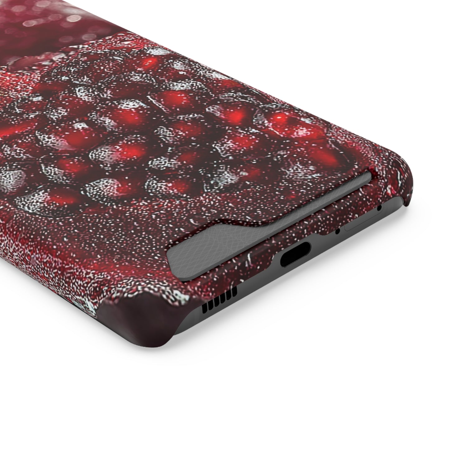 Pomegranate Phone Case with Card Holder, Durable Cover for Vegan Lovers, Fun Gift for Fruit Enthusiasts, Cute Accessory for Everyday Use