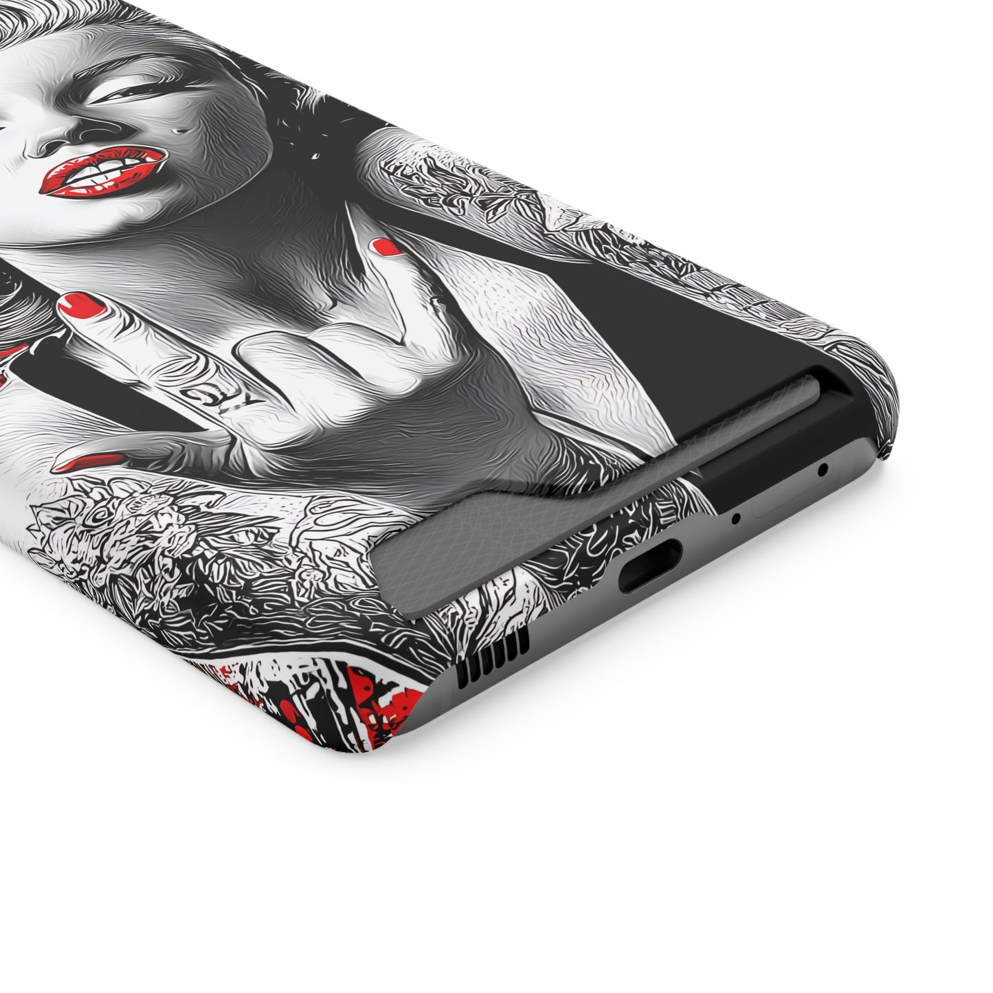 Bold Marilyn Monroe Phone Case with Card Holder, Stylish Phone Cover, Unique Gift for Her, Pop Culture Accessory, Modern Art Decor