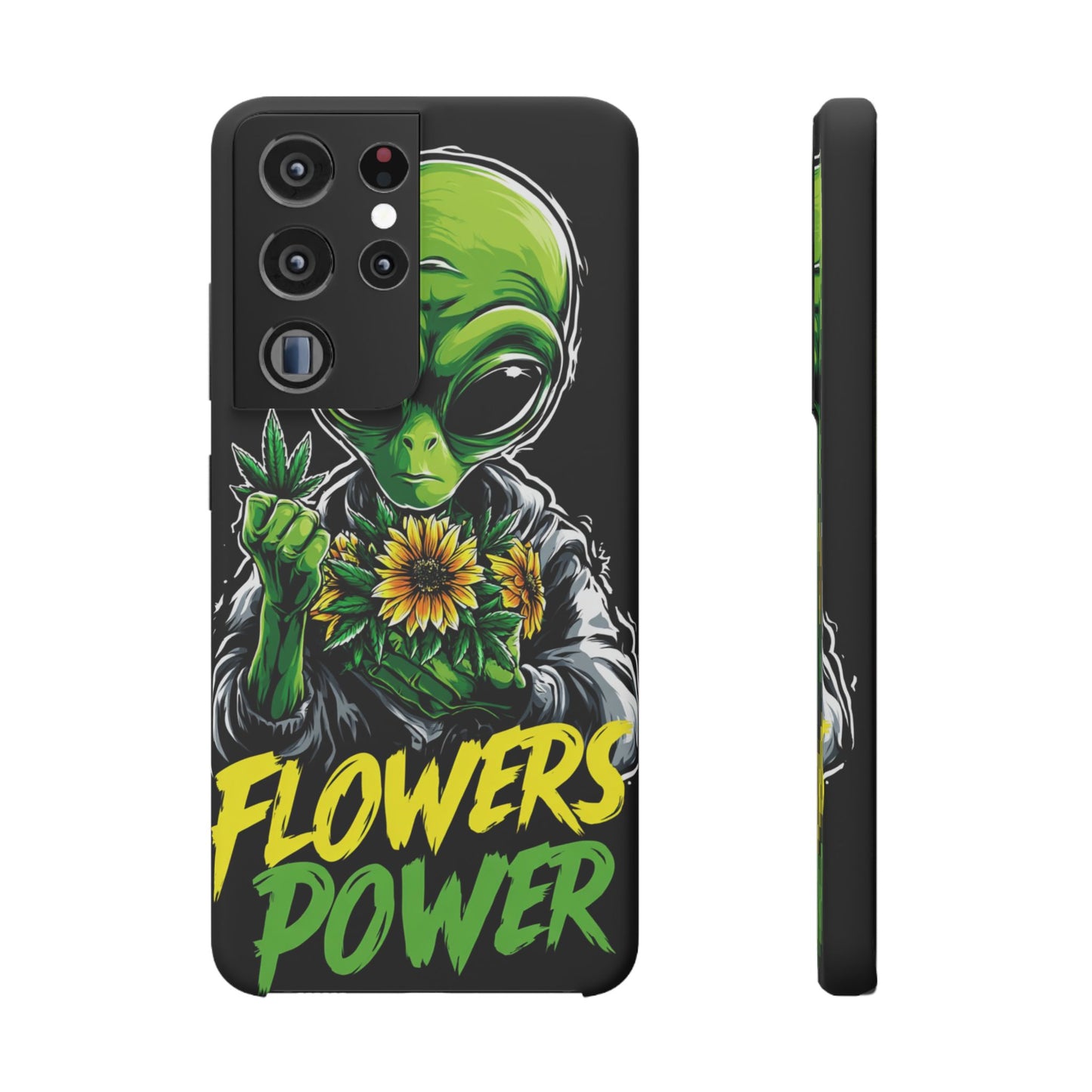 Alien Floral Snap Cases, Fun Phone Case, Gifts for Sci-Fi Lovers, Cute Alien Decor, Unique Tech Accessories