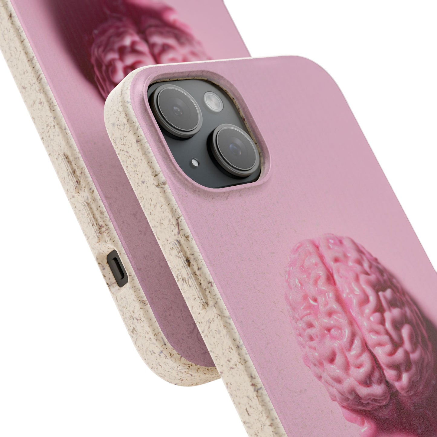 Eco-Friendly Brain Design Phone Case, Biodegradable Phone Cover, Unique Gift for Tech Lovers, Sustainable Accessory, Cute Phone Case