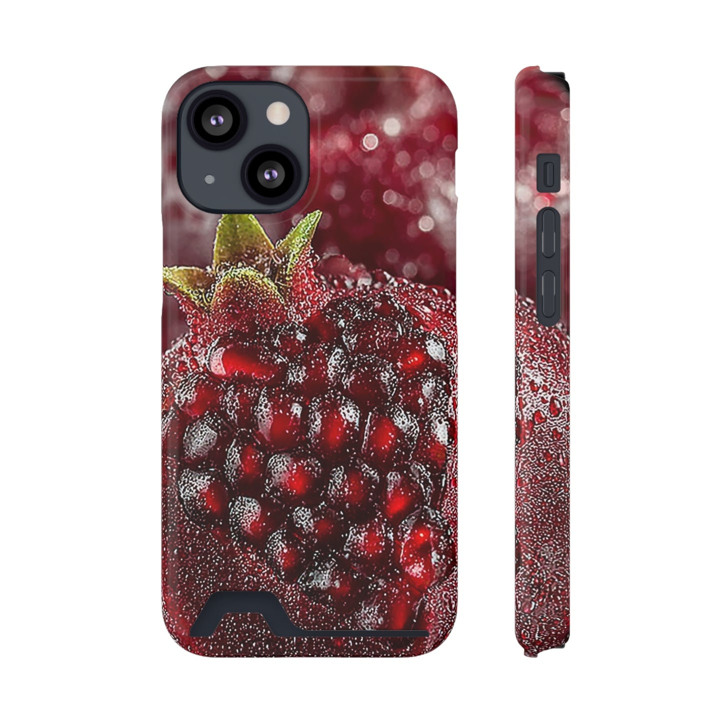 Pomegranate Phone Case with Card Holder, Durable Cover for Vegan Lovers, Fun Gift for Fruit Enthusiasts, Cute Accessory for Everyday Use
