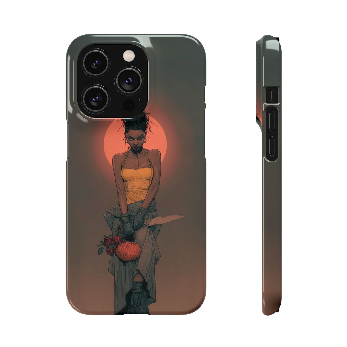 Creepy Vampire Girl Snap Case, Halloween Style iPhone Samsung Cover, Spooky Gothic Phone Accessories, Scary Horror Character Device