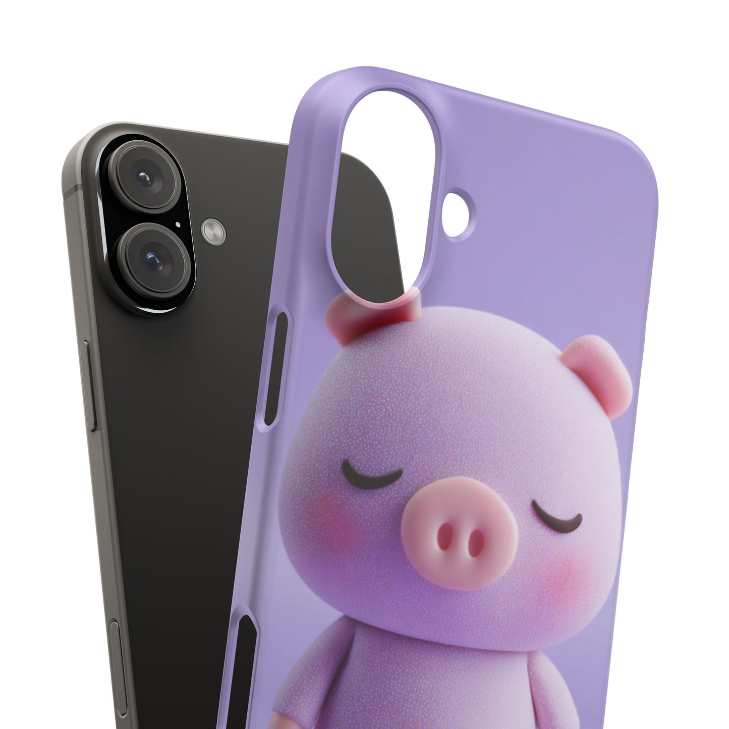 Cute Pig Snap Case for iPhone, Animal Lovers Phone Cover, Kawaii Aesthetic Accessory, Birthday Gift, Unique Phone Protection