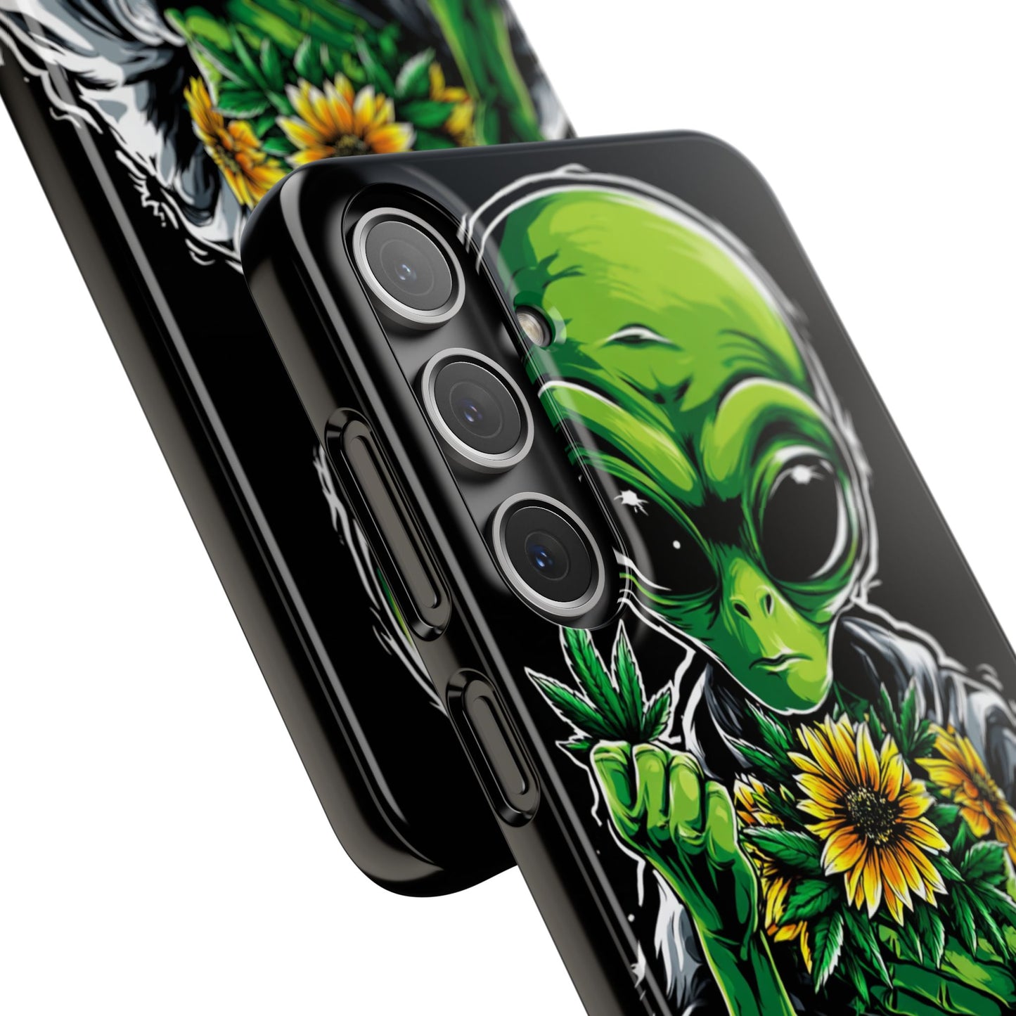 Alien Floral Snap Cases, Fun Phone Case, Gifts for Sci-Fi Lovers, Cute Alien Decor, Unique Tech Accessories