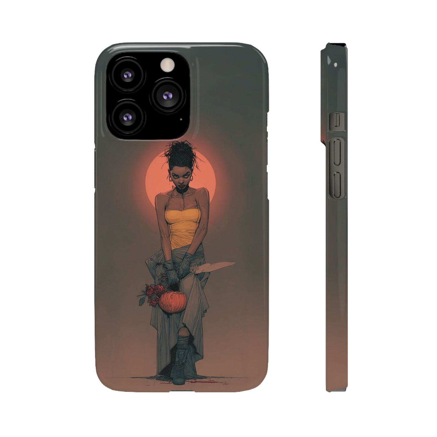 Creepy Vampire Girl Snap Case, Halloween Style iPhone Samsung Cover, Spooky Gothic Phone Accessories, Scary Horror Character Device