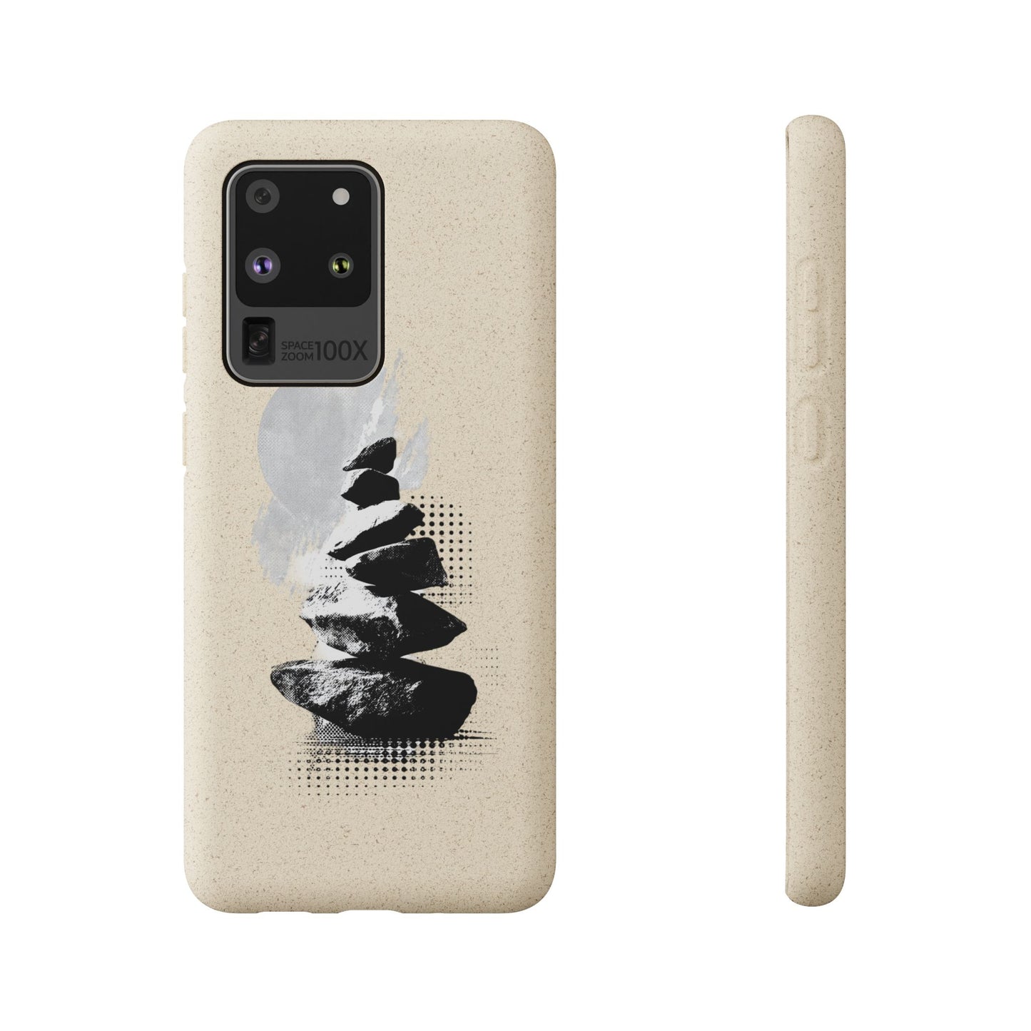 Biodegradable Plastic Free Phone Case Minimalistic Cairn Design Suitable For Iphones And Samsungs