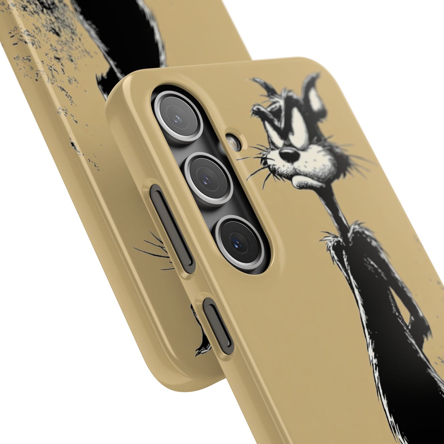 Whimsical Cartoon Snap Case, Fun Phone Cover, Unique Gift for Cat Lovers, Vibrant Art Case, Ideal for Birthdays