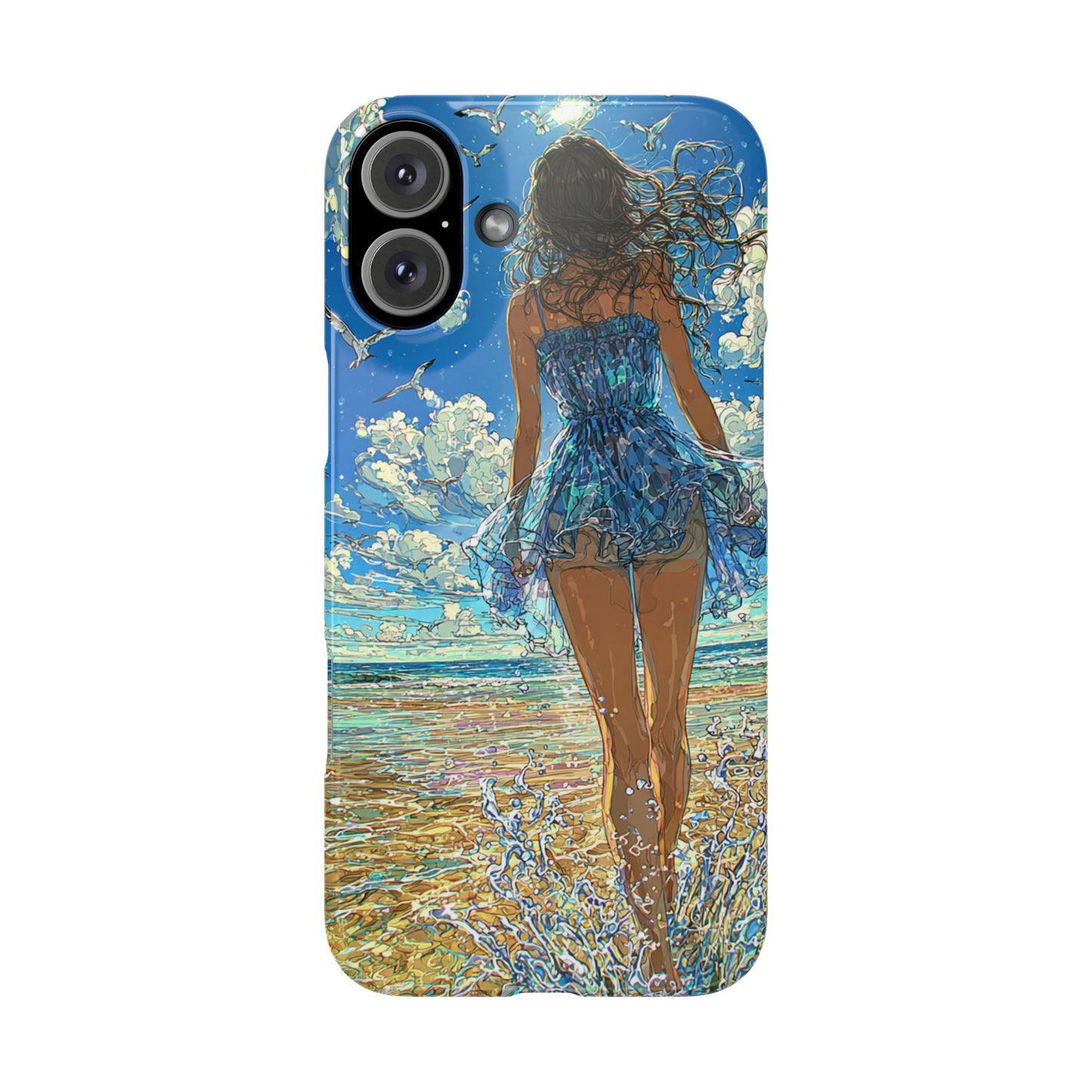 Summer Breeze Snap Case, Ocean Art Phone Cover, Beach Vibes Cell Case, Gift for Her, Custom Phone Accessory