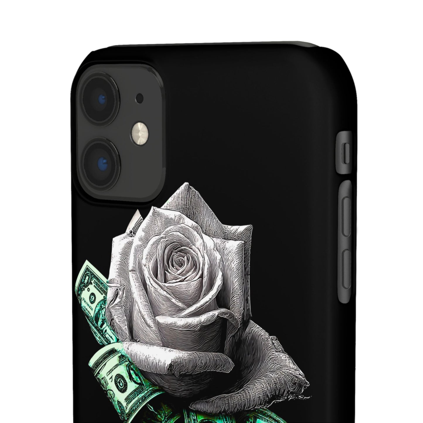 Stylish Rose & Money Snap Case - Floral Phone Protection, Trendy Gift for Him/Her, Birthday Present, Accessories for Teens