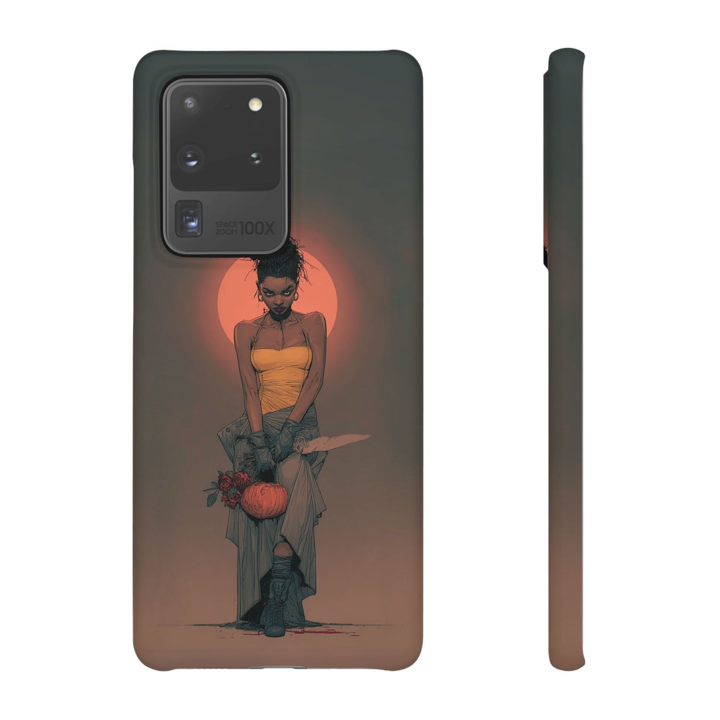 Creepy Vampire Girl Snap Case, Halloween Style iPhone Samsung Cover, Spooky Gothic Phone Accessories, Scary Horror Character Device