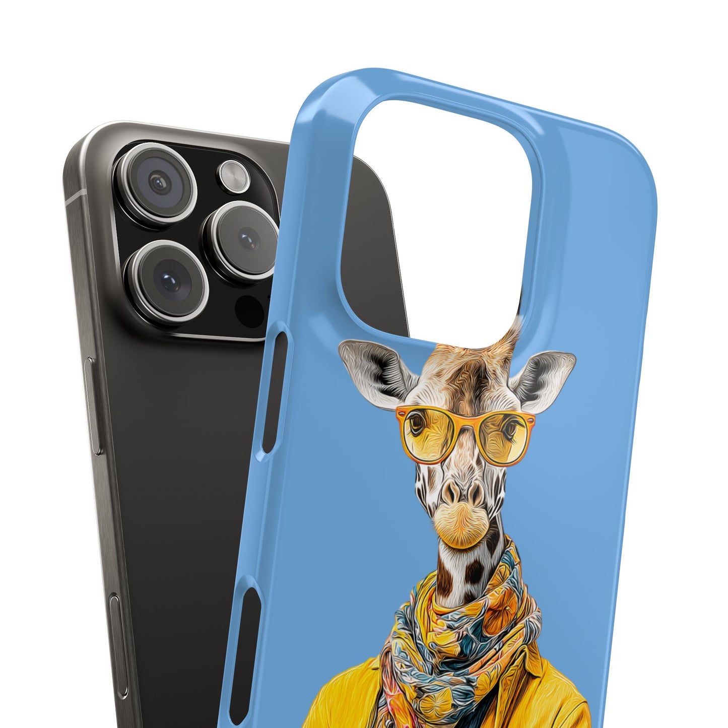 Giraffe Blue Snap Case Phone Cover for Animal Lover Iphone and Samsung models