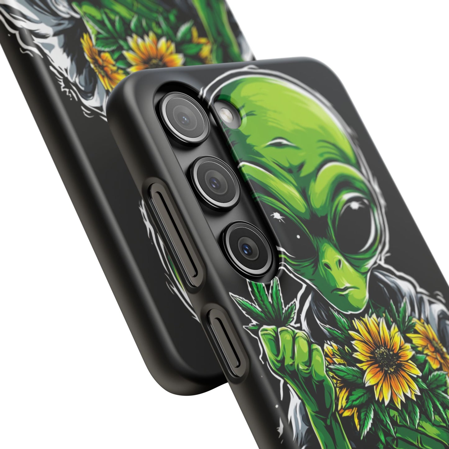 Alien Floral Snap Cases, Fun Phone Case, Gifts for Sci-Fi Lovers, Cute Alien Decor, Unique Tech Accessories
