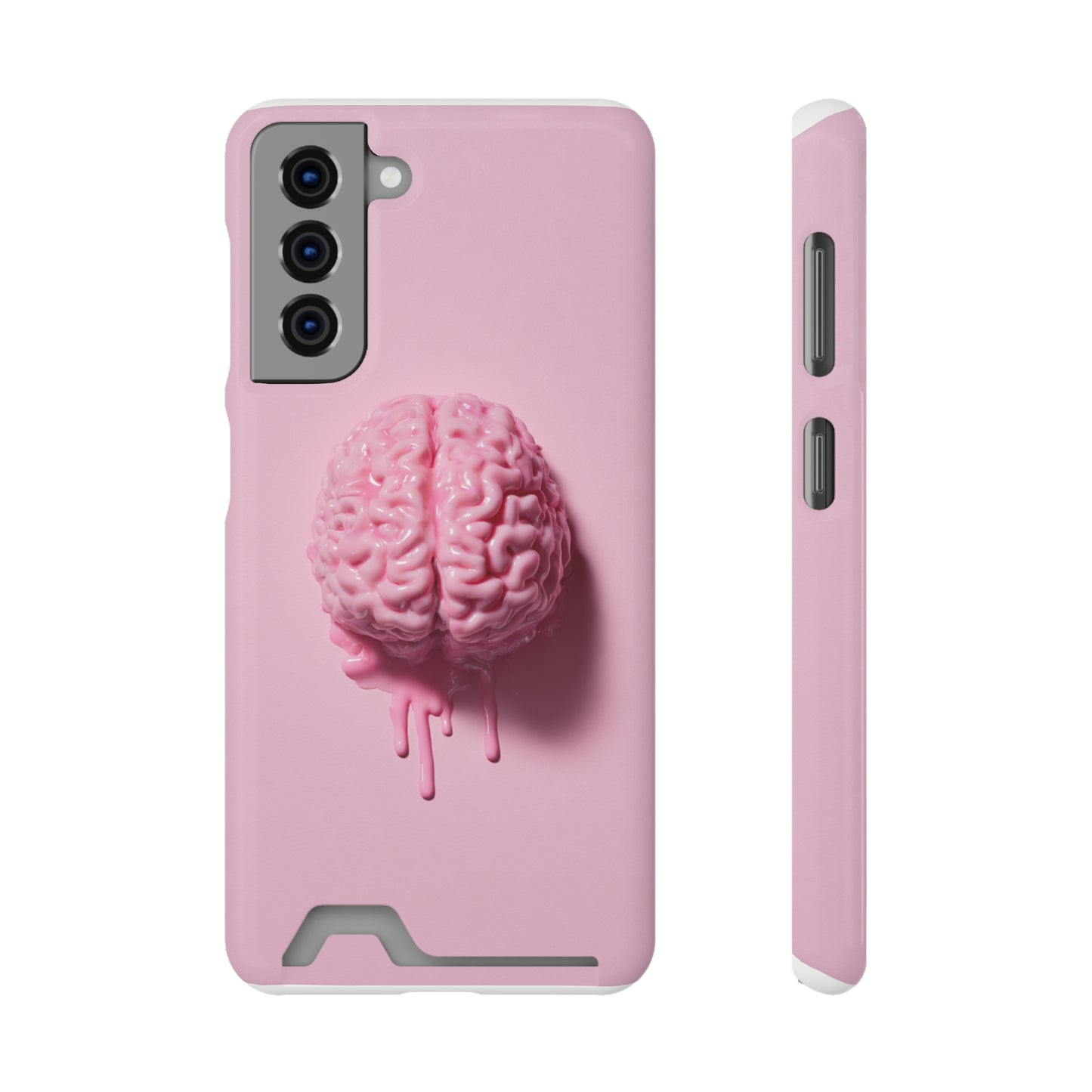 Brain Design Phone Case With Card Holder, Cute Tech Accessory, Unique Gift for Students, Stylish Phone Protection, Valentine's Day, Birthday