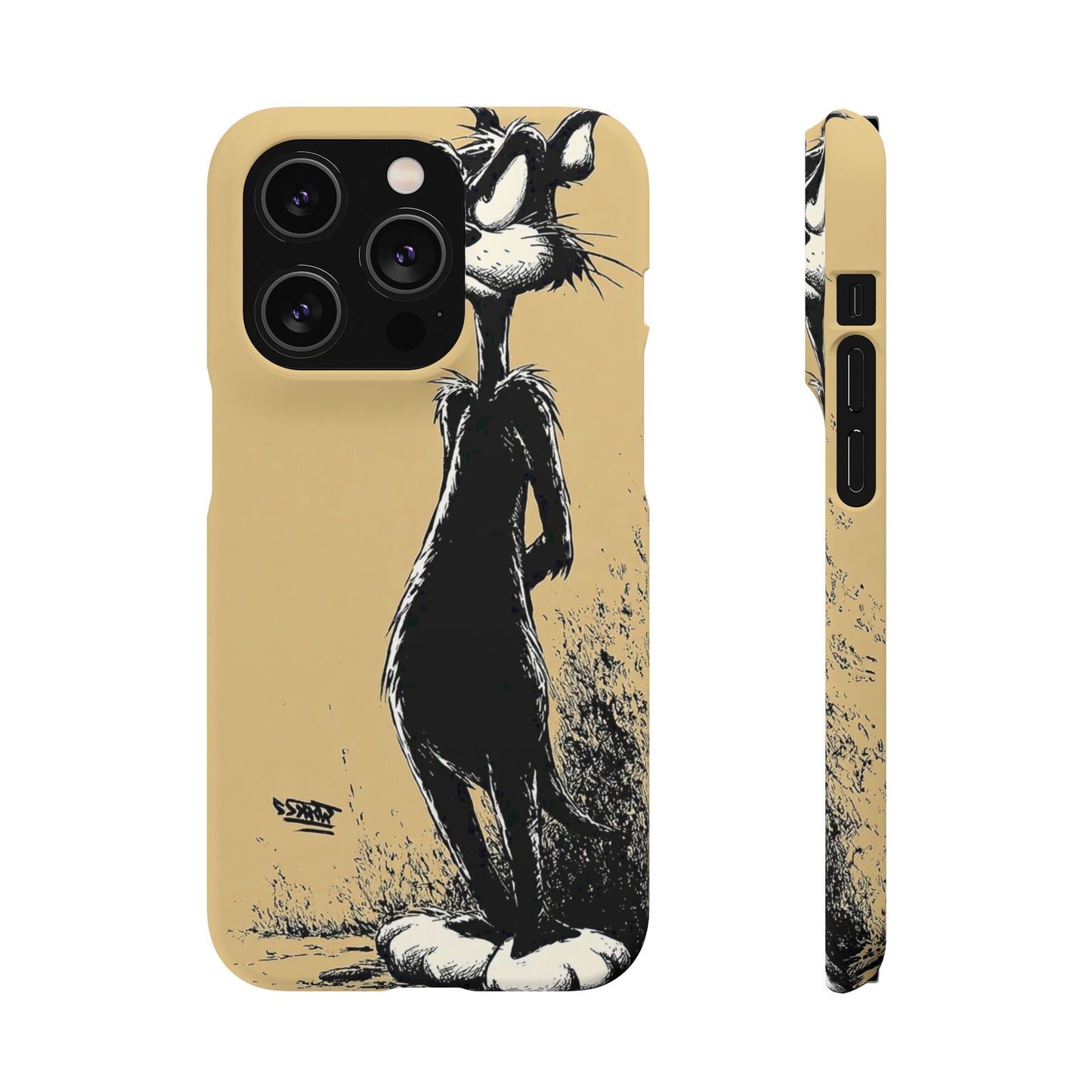 Whimsical Cartoon Snap Case, Fun Phone Cover, Unique Gift for Cat Lovers, Vibrant Art Case, Ideal for Birthdays