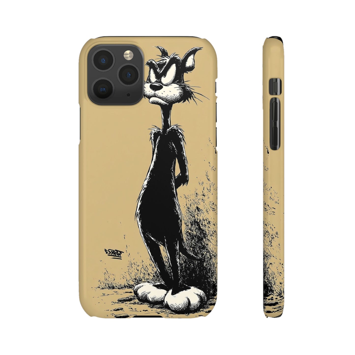 Whimsical Cartoon Snap Case, Fun Phone Cover, Unique Gift for Cat Lovers, Vibrant Art Case, Ideal for Birthdays