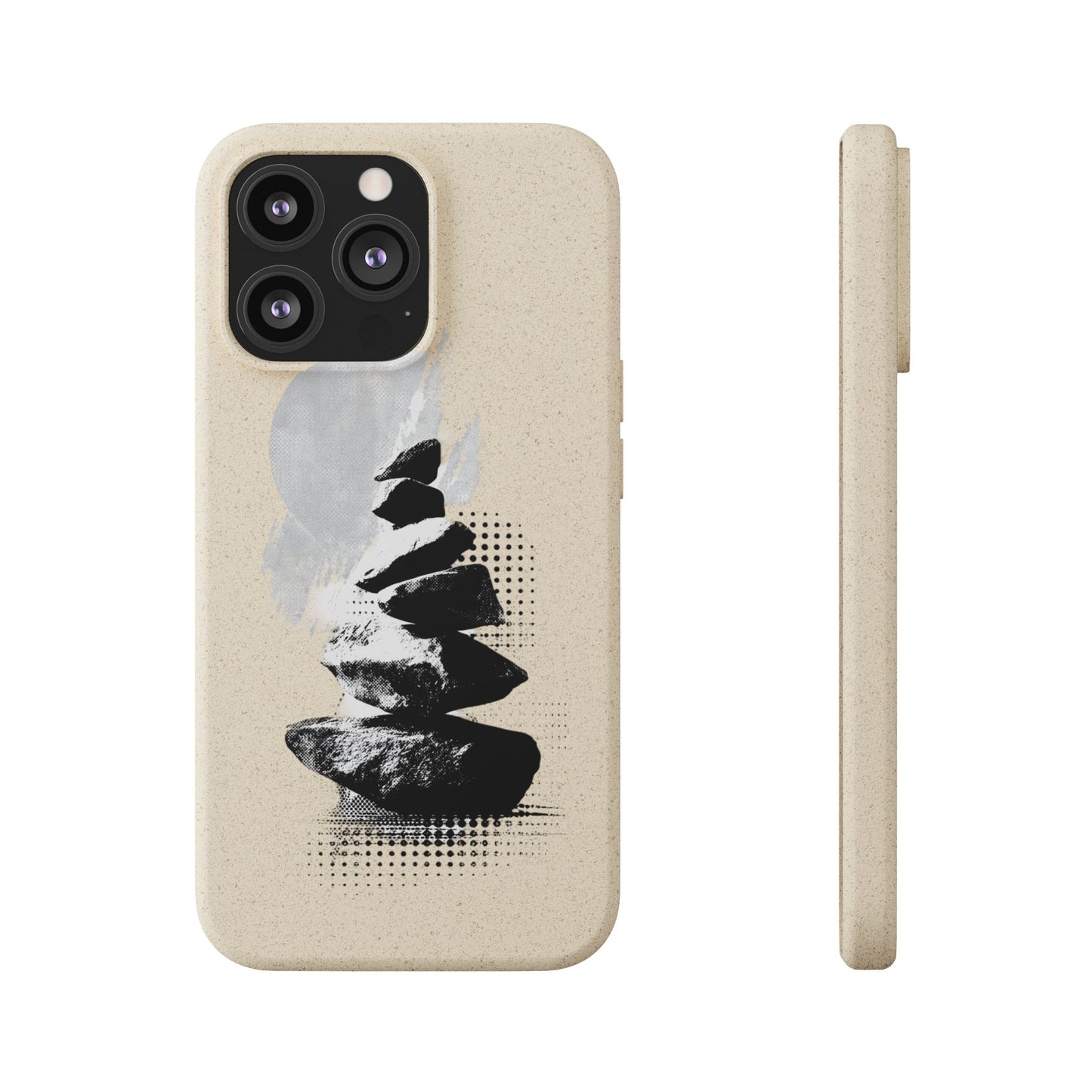 Biodegradable Plastic Free Phone Case Minimalistic Cairn Design Suitable For Iphones And Samsungs