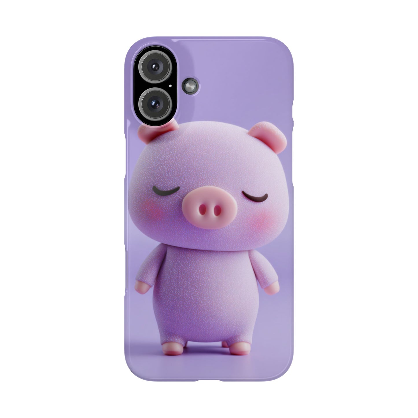 Cute Pig Snap Case for iPhone, Animal Lovers Phone Cover, Kawaii Aesthetic Accessory, Birthday Gift, Unique Phone Protection