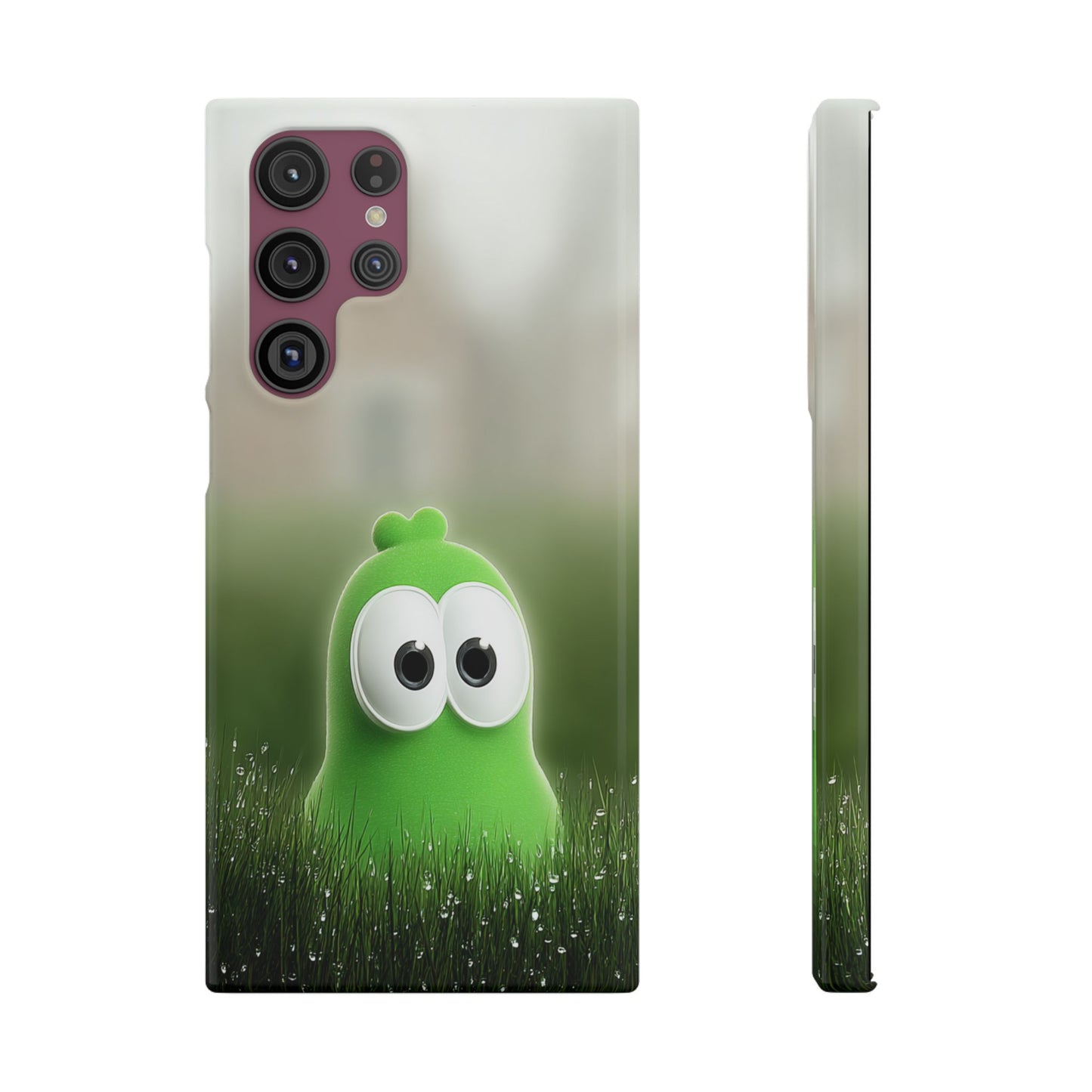 Cute Green Creature Phone Case, Snap Cases, Green Monster Phone Cover, Fun Phone Accessory, Playful Gift for Kids