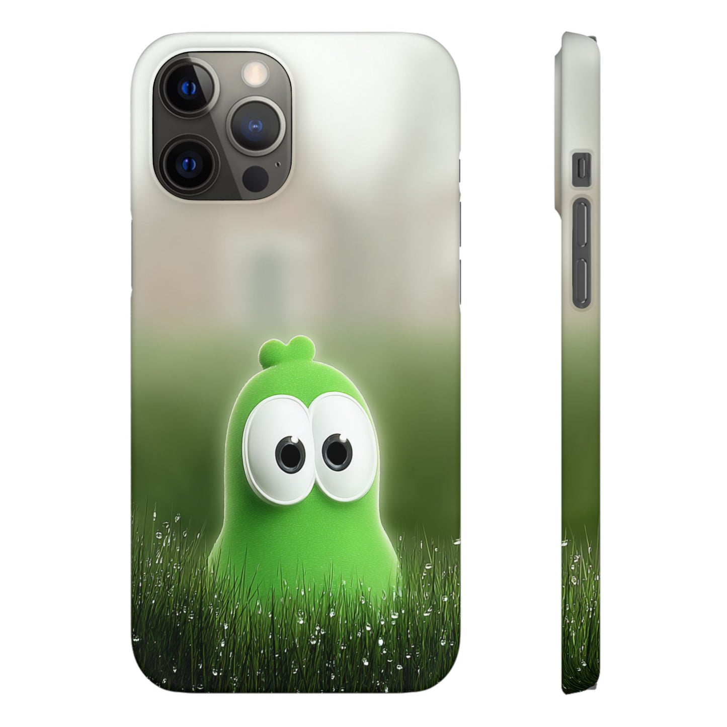 Cute Green Creature Phone Case, Snap Cases, Green Monster Phone Cover, Fun Phone Accessory, Playful Gift for Kids
