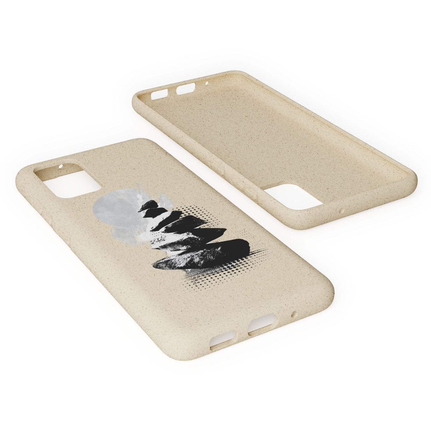 Biodegradable Plastic Free Phone Case Minimalistic Cairn Design Suitable For Iphones And Samsungs
