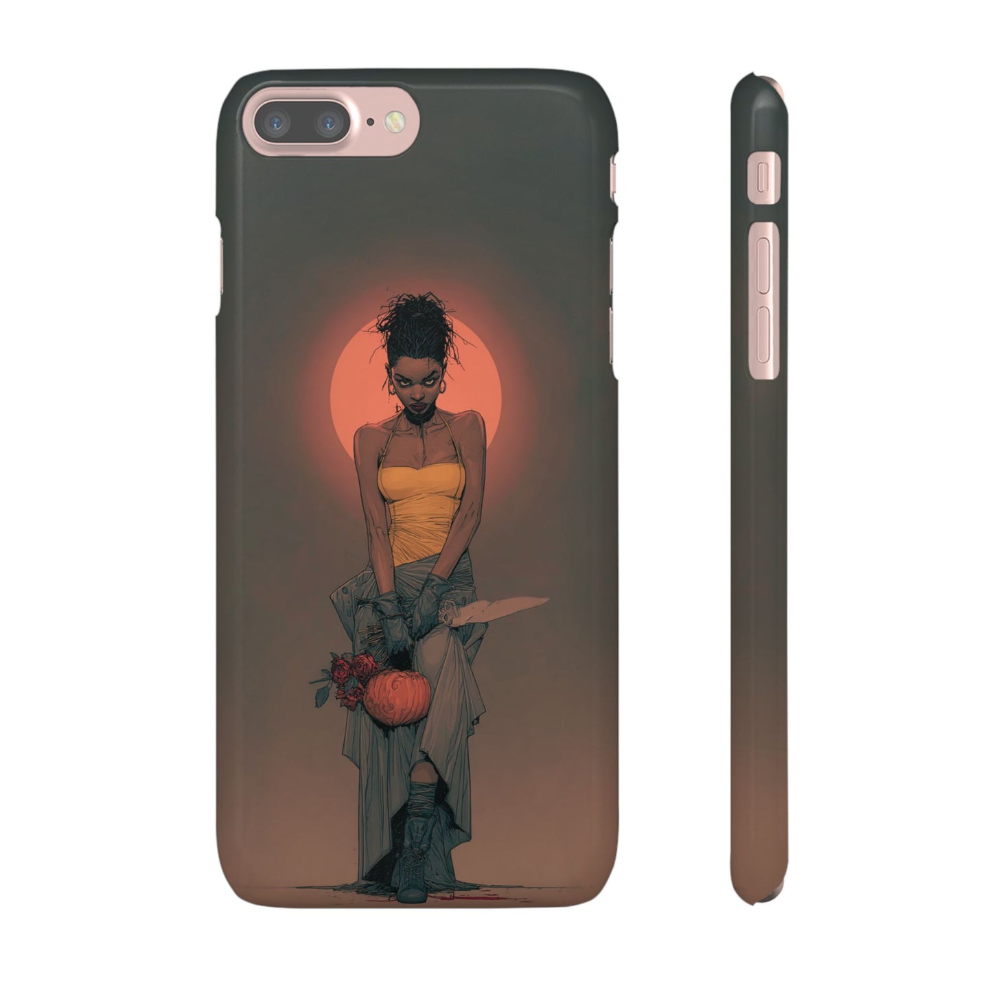 Creepy Vampire Girl Snap Case, Halloween Style iPhone Samsung Cover, Spooky Gothic Phone Accessories, Scary Horror Character Device