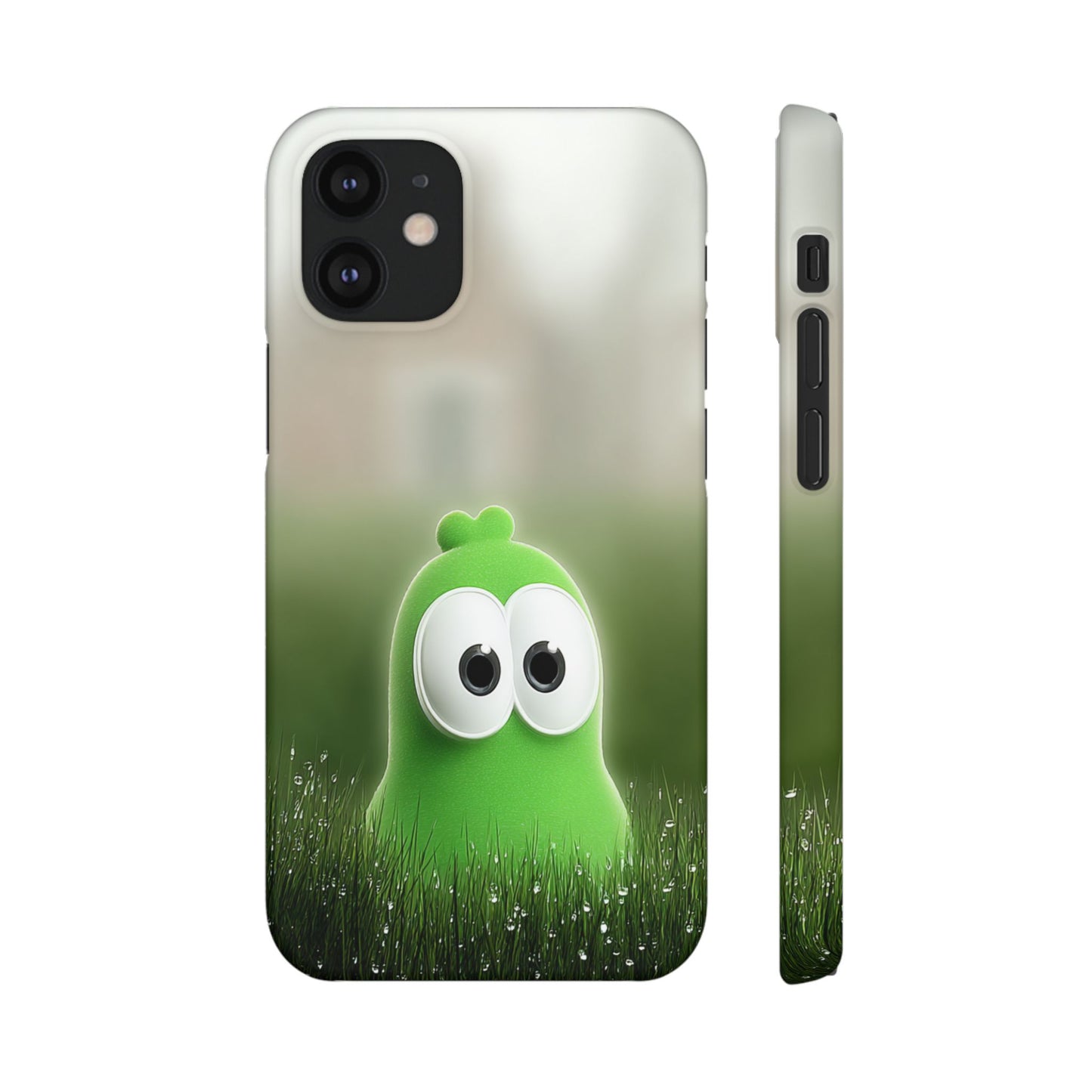 Cute Green Creature Phone Case, Snap Cases, Green Monster Phone Cover, Fun Phone Accessory, Playful Gift for Kids