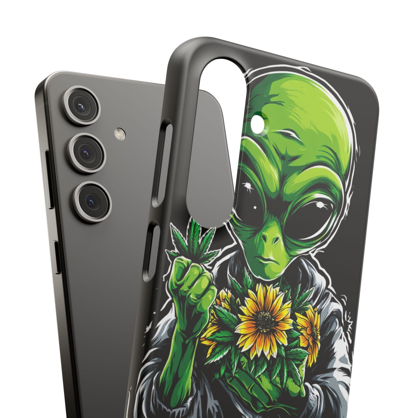 Alien Floral Snap Cases, Fun Phone Case, Gifts for Sci-Fi Lovers, Cute Alien Decor, Unique Tech Accessories