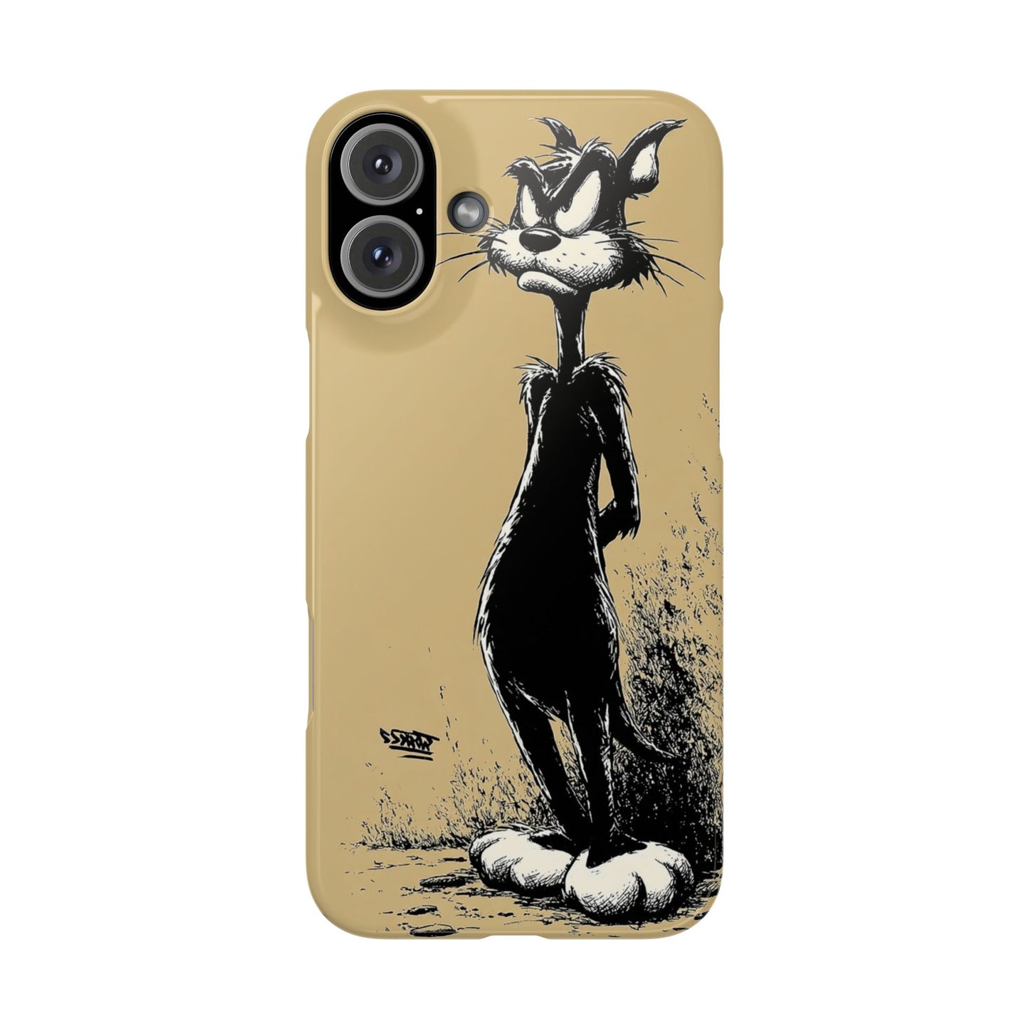 Whimsical Cartoon Snap Case, Fun Phone Cover, Unique Gift for Cat Lovers, Vibrant Art Case, Ideal for Birthdays