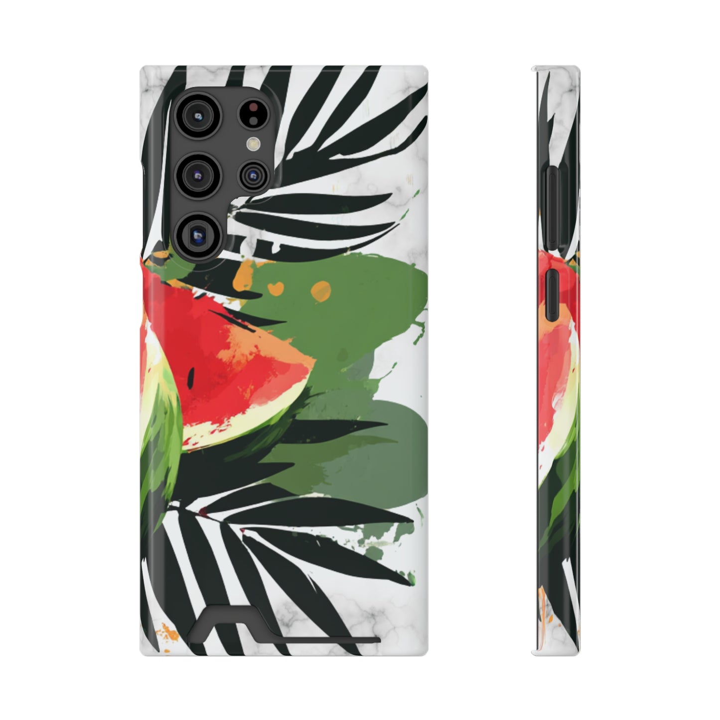 Tropical Phone Case with Card Holder, Floral Smartphone Cover, Summery Accessory, Gift for Beach Lovers, Vacation Essentials