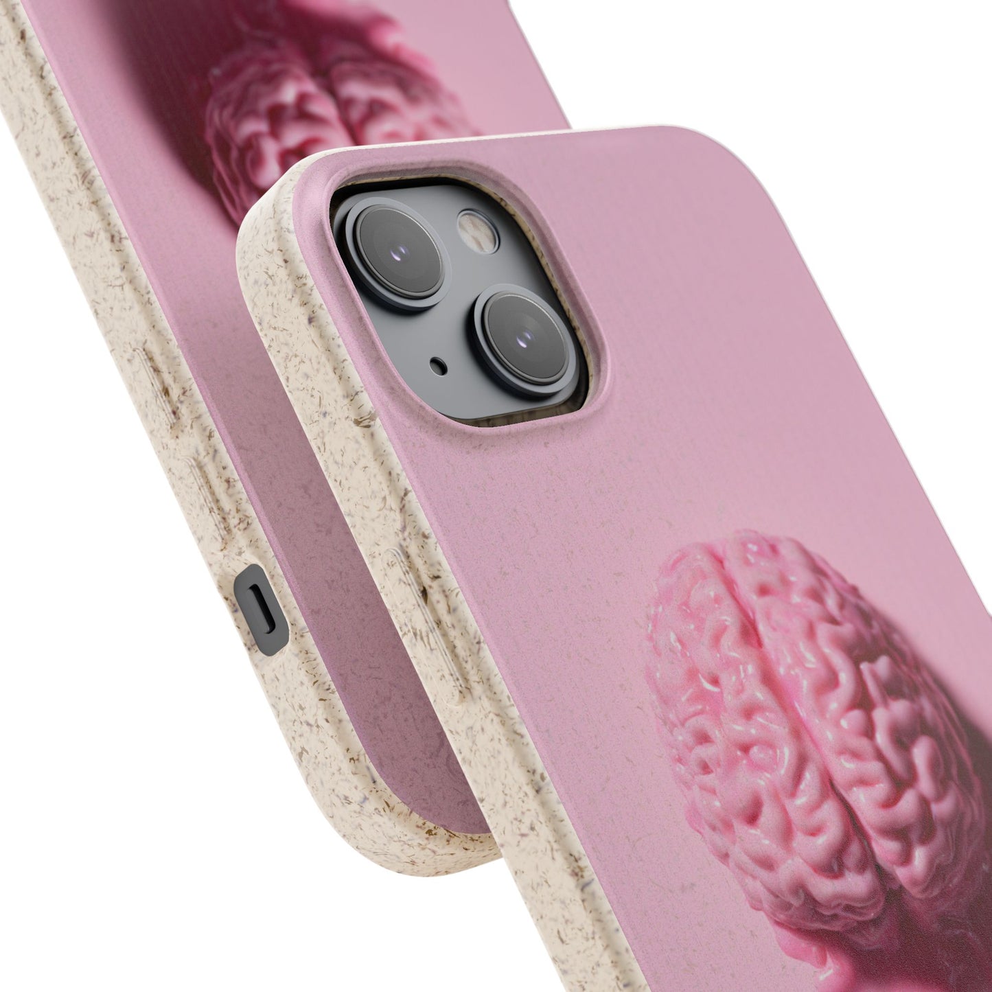 Eco-Friendly Brain Design Phone Case, Biodegradable Phone Cover, Unique Gift for Tech Lovers, Sustainable Accessory, Cute Phone Case
