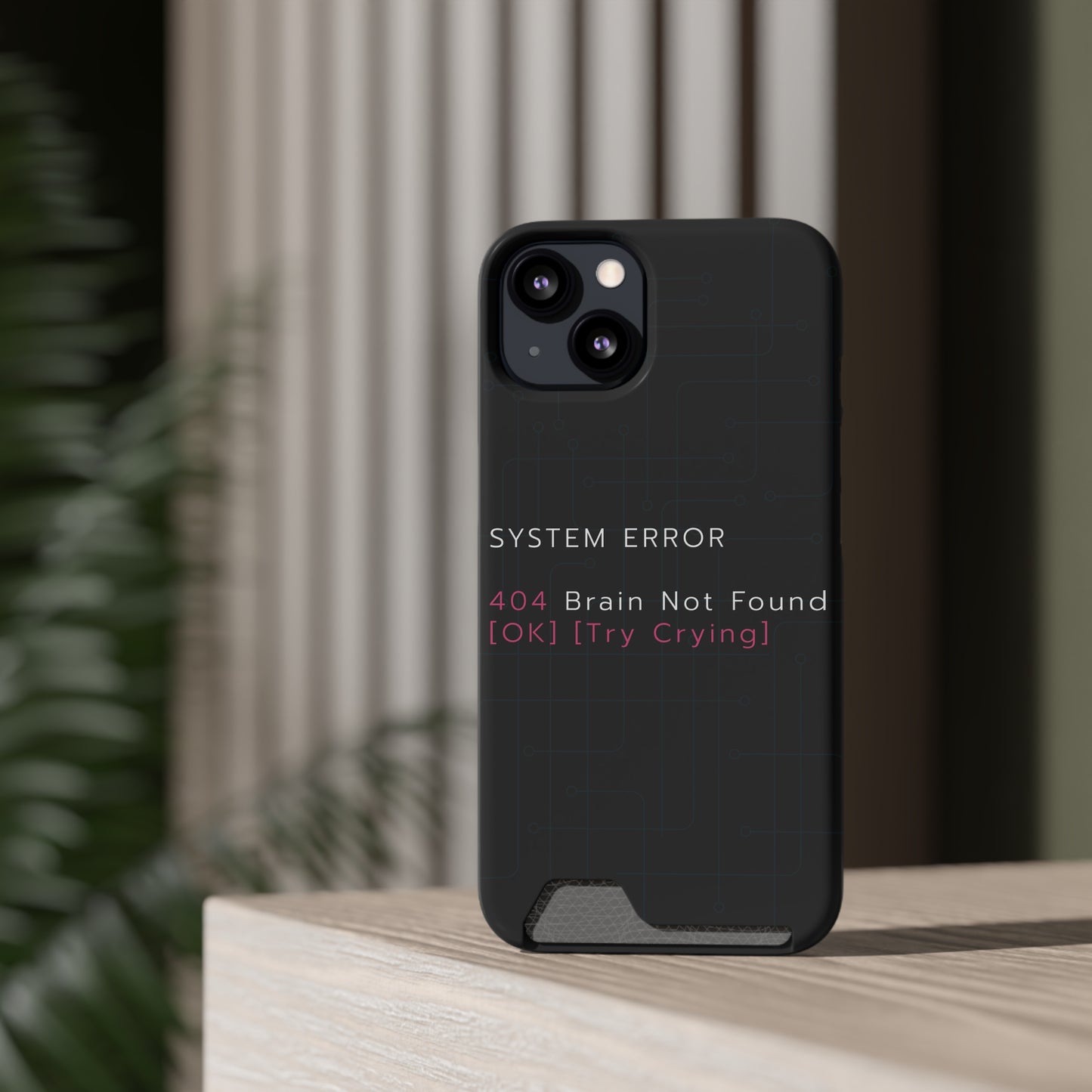 Techy Phone Case with Card Holder, Trendy Gadget Accessory, Cool Gift for Tech Lovers, Phone Protection, Modern Design for Everyday Use